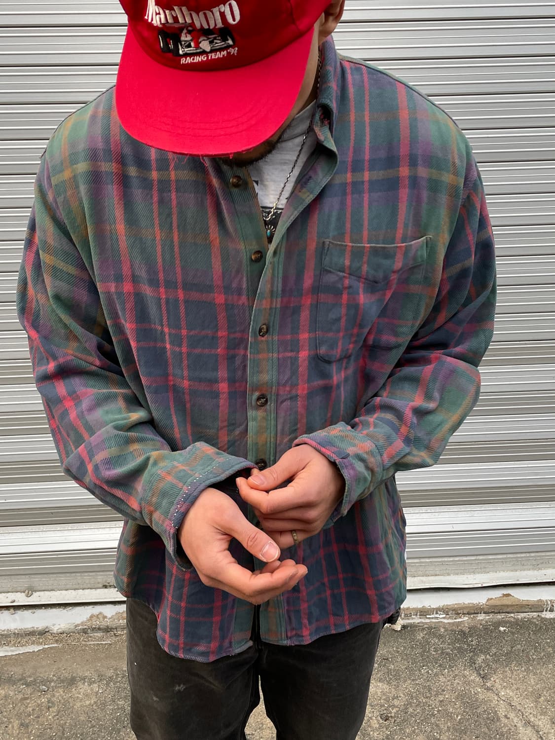 90-00s Old GAP Faded Check Shirt 상품이미지4