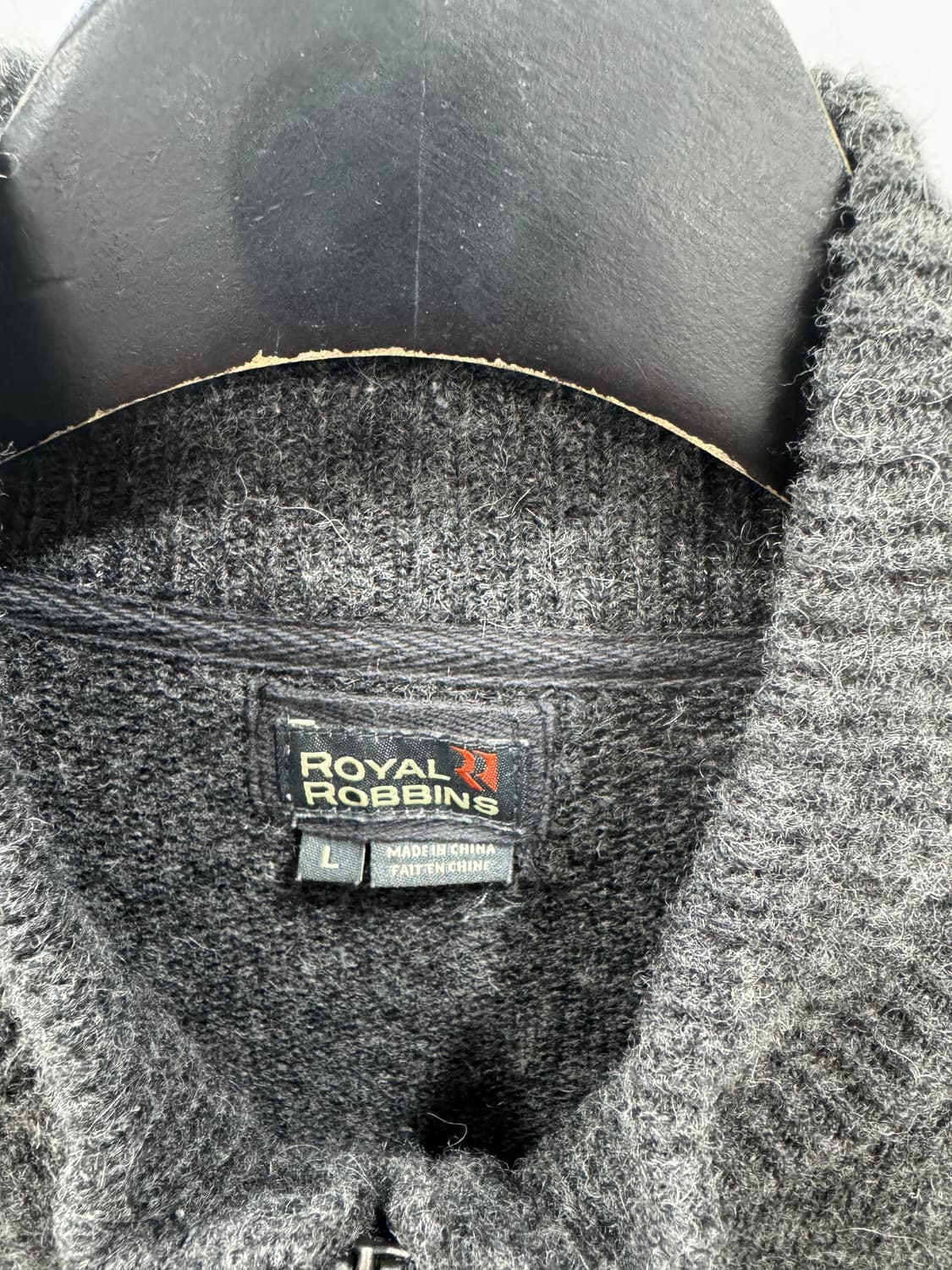 로얄로빈스 그레이 울니트 집업 L 상품이미지6
