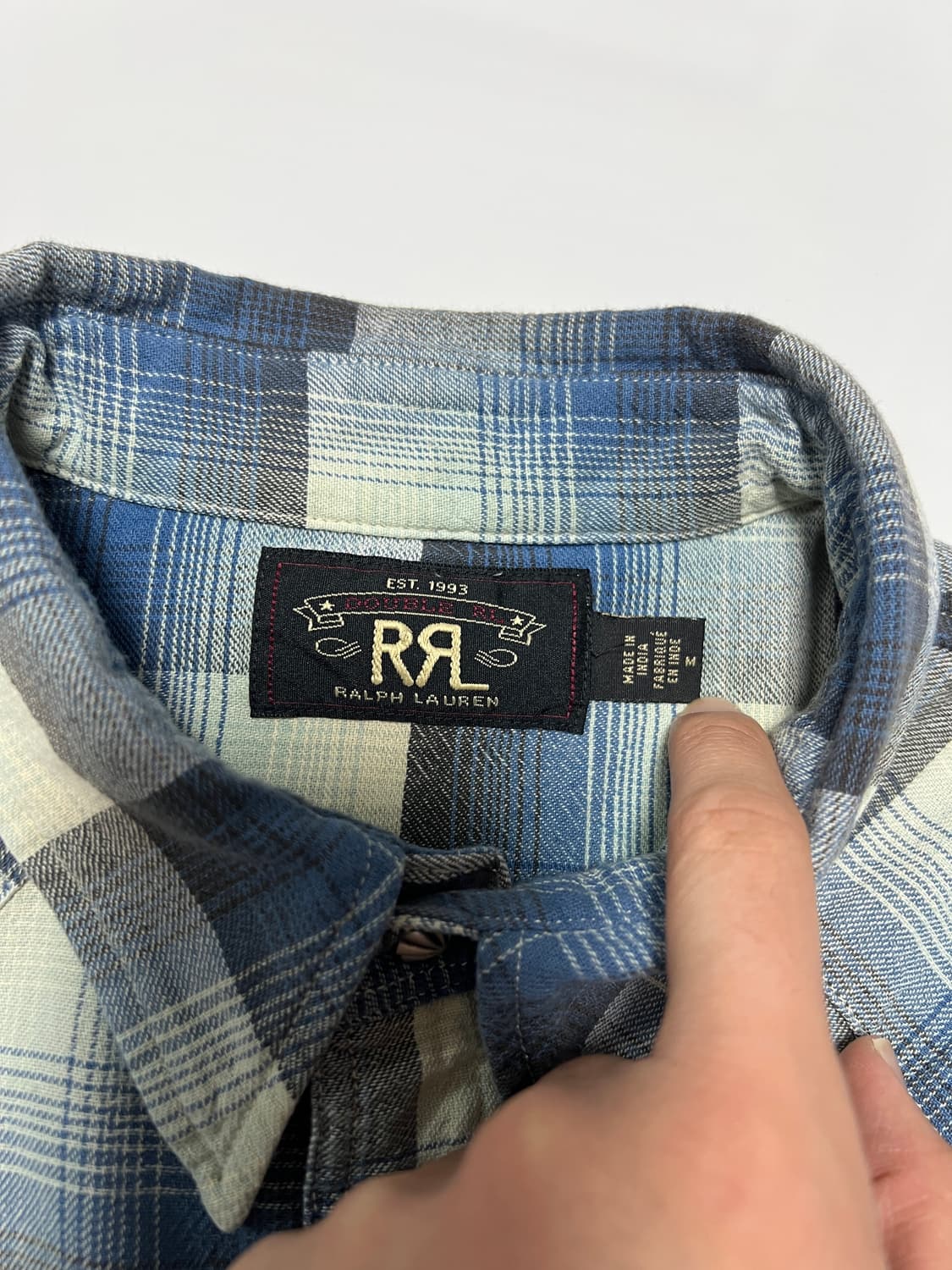 택포24) RRL 더블알엘 플래드 트윌 체크 웨스턴셔츠 M 상품이미지4