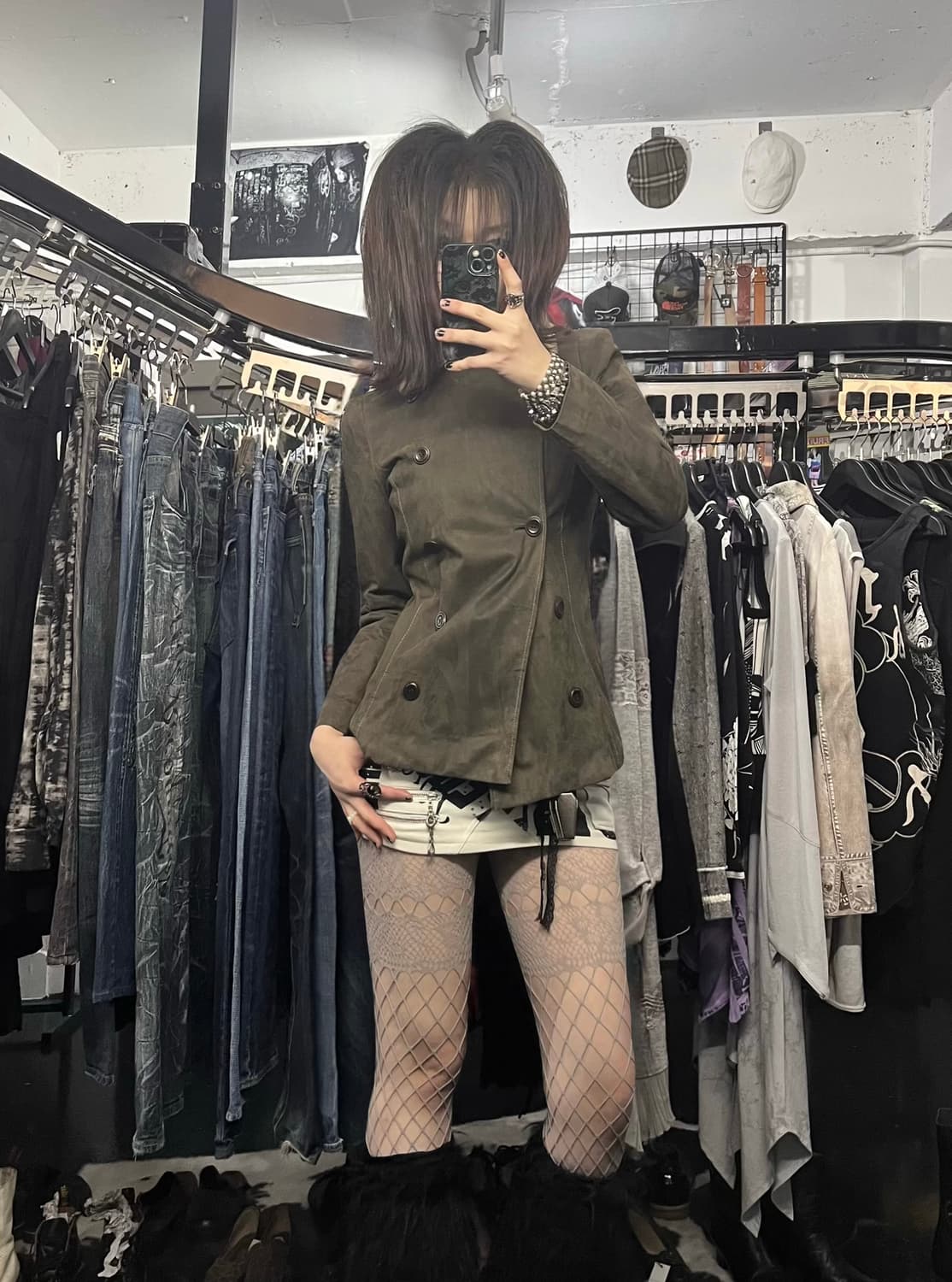 카키 카라 퍼 포인트 자켓 상품이미지1