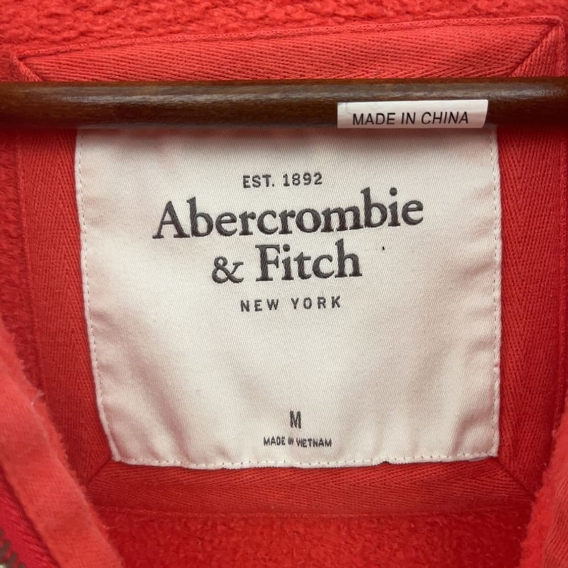 아베크롬비 Y2K 00's 오렌지 코랄 약기모 후드집업 M C07423 상품이미지6