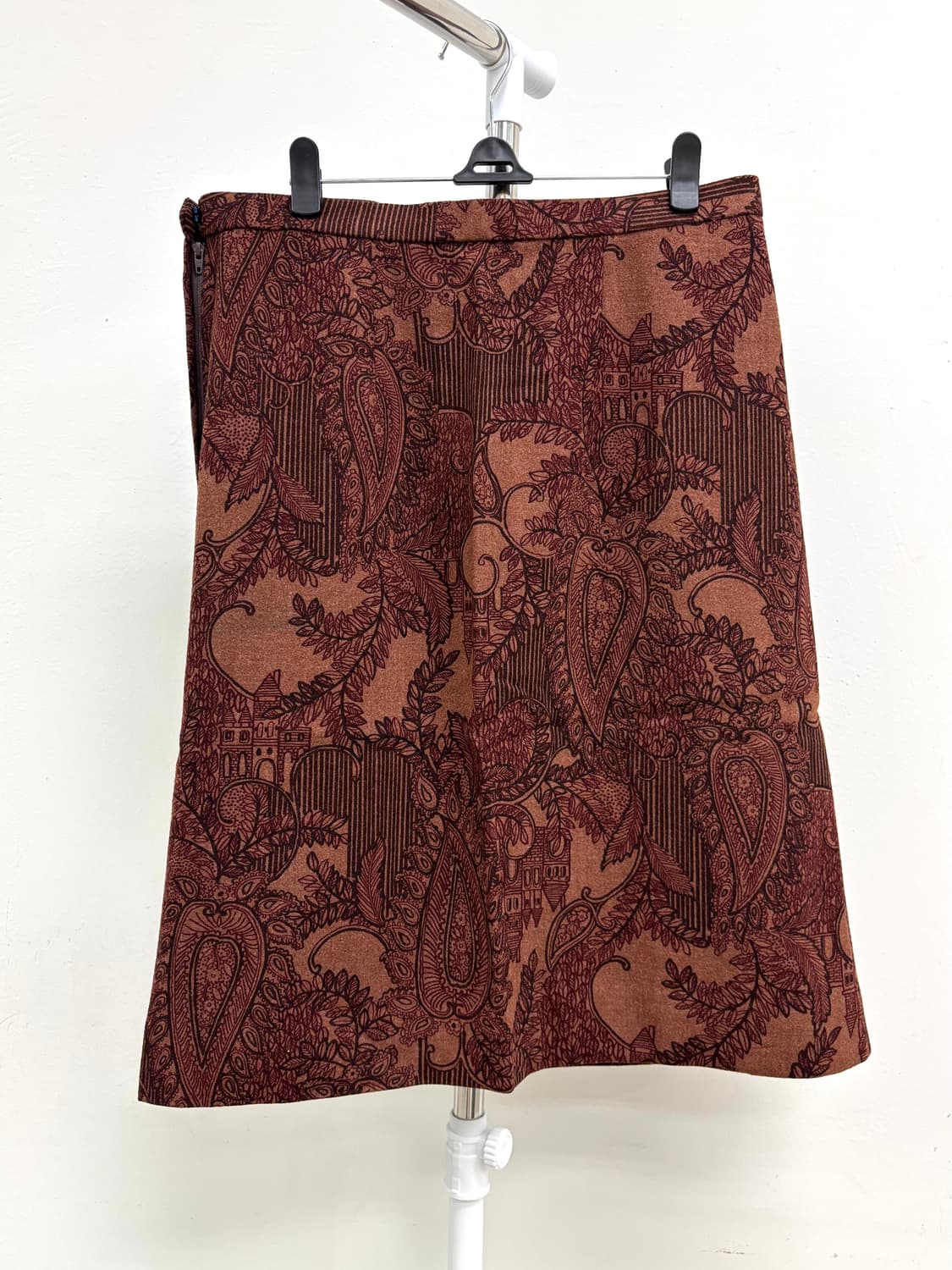 빈티지 오리엔탈 브라운 미디 스커트 상품이미지6