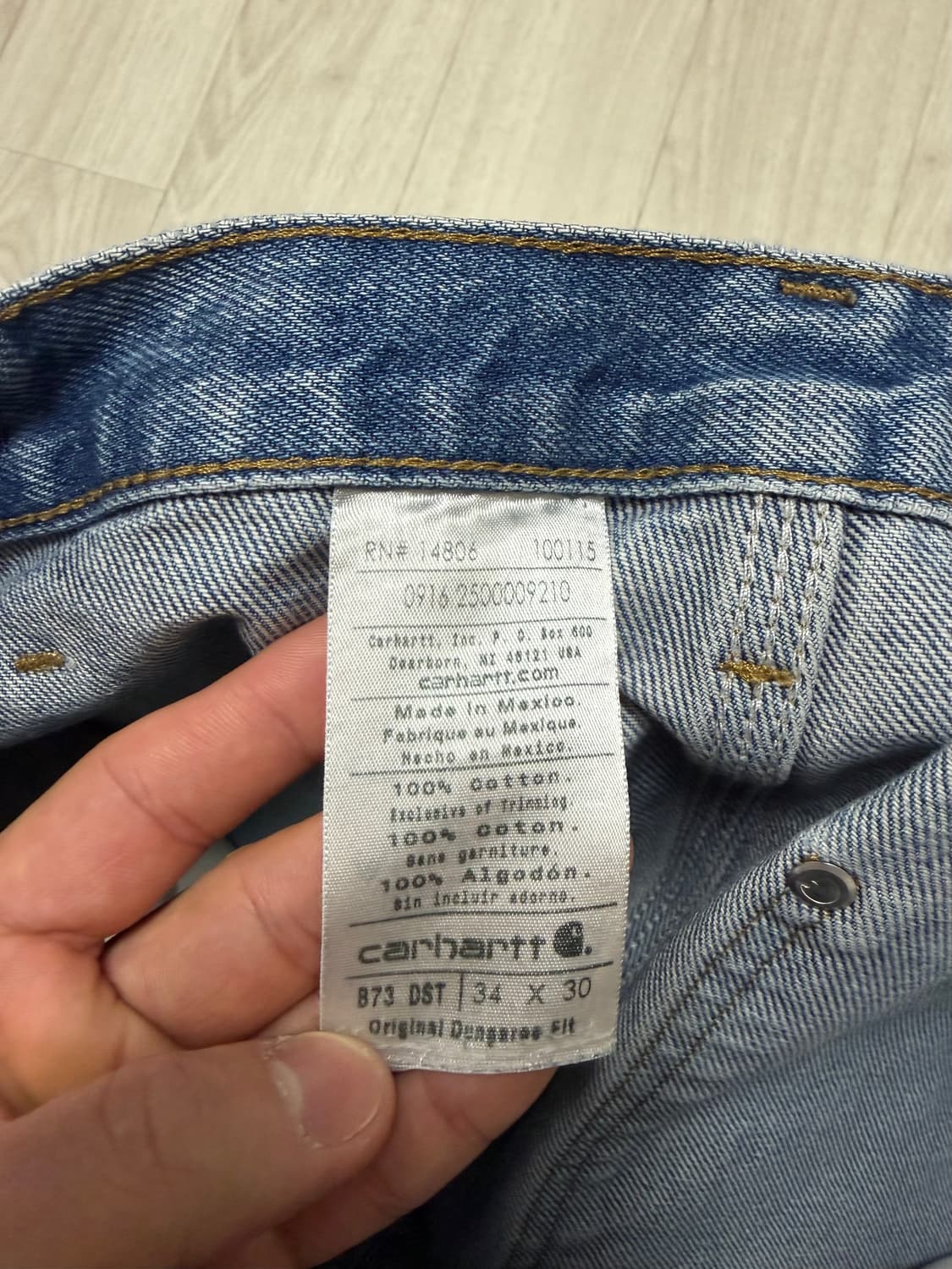 칼하트 빈티지 데님 더블니 B73  상품이미지3