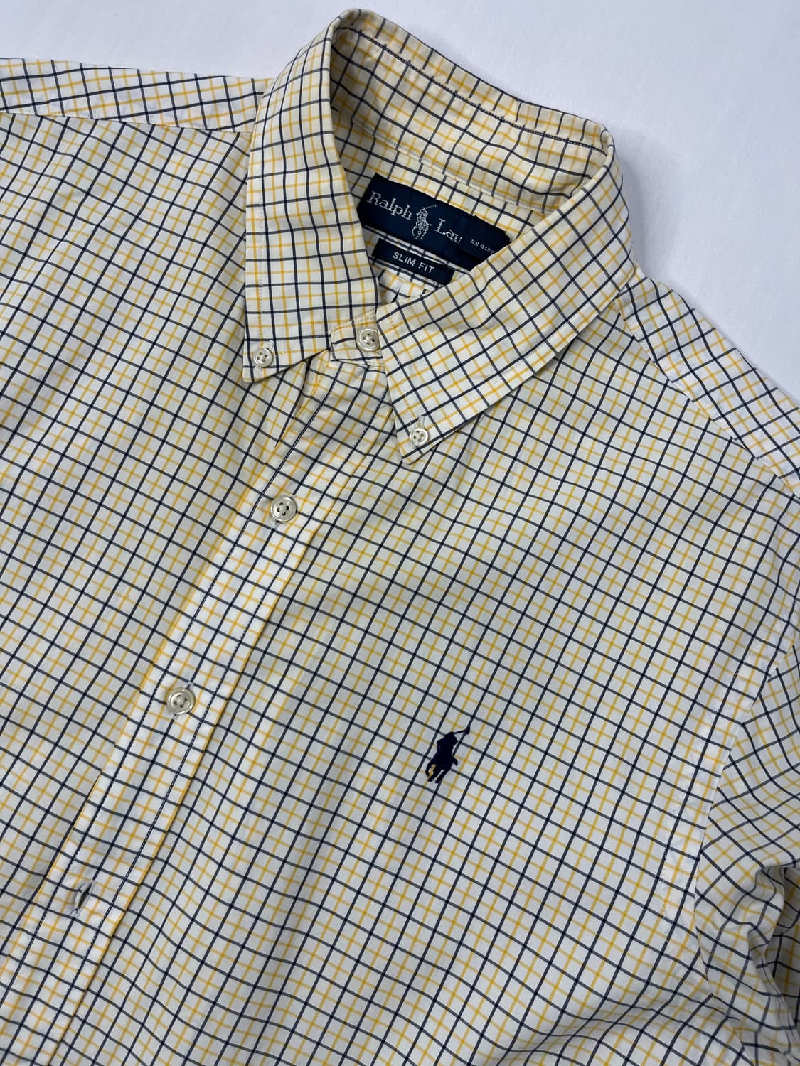 랄프로렌 옐로우 체크 남방 슬림핏 상품이미지2