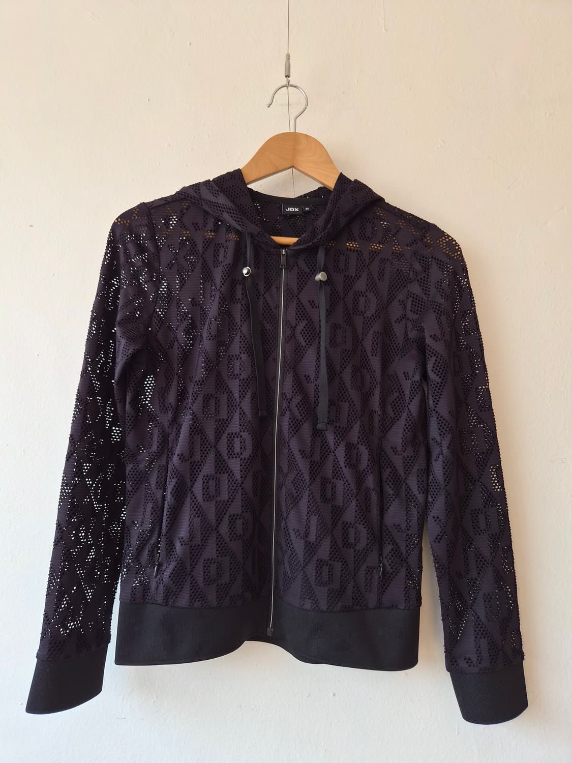 JDX 여성 매쉬블랙펀칭후드집업 90사이즈 상품이미지2