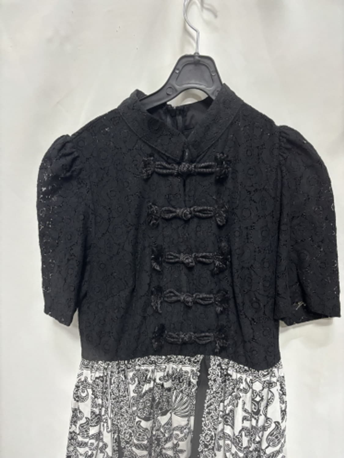 차이나 카라 에스닉 패턴 프릴 원피스 상품이미지2