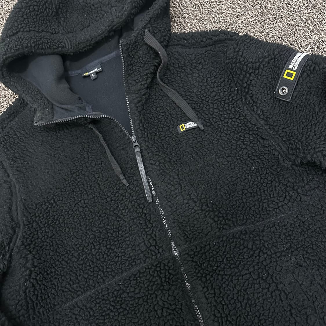 내셔널지오그래픽 뽀글이 털 후리스 집업 자켓 블랙 L 상품이미지2