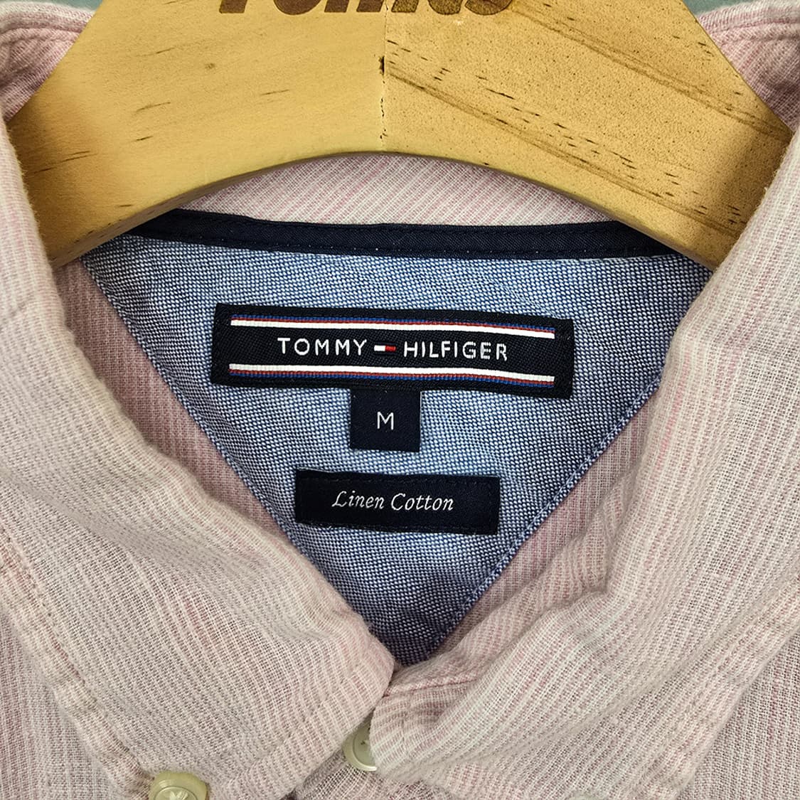 타미힐피거 린넨코튼 버튼다운 포켓 반팔셔츠 M 상품이미지6