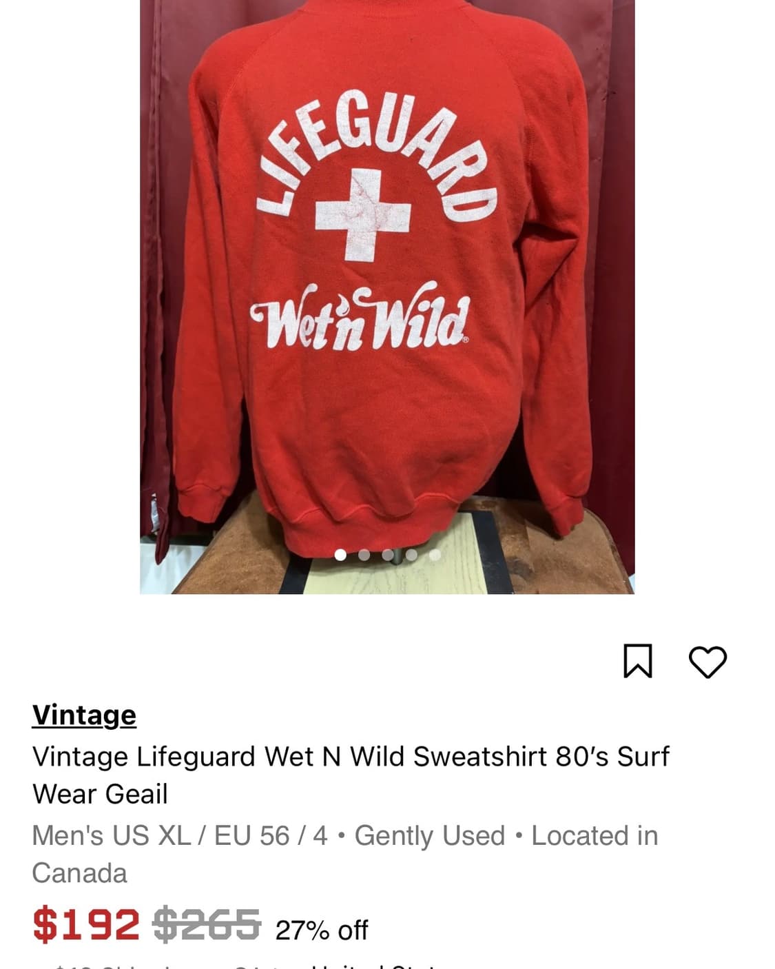 80s Wet’n Wild Lifeguard Sweatshirt 상품이미지9