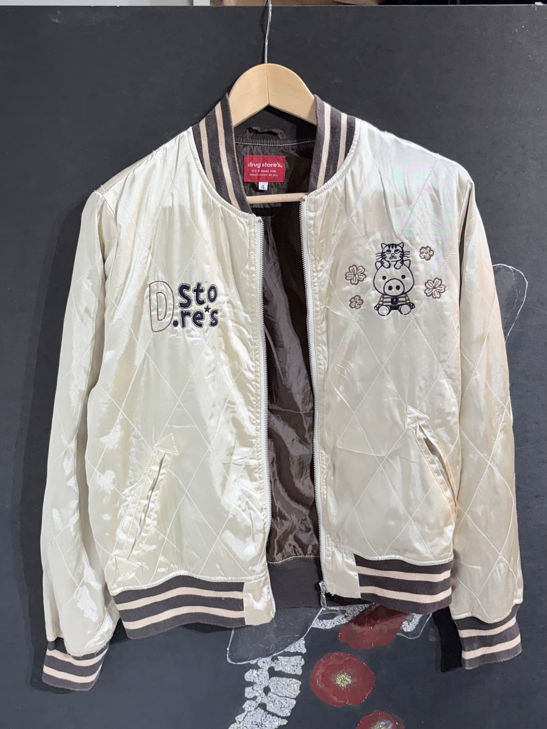 JPN 드럭스토어 일본빈티지 수니베어 스카잔 새틴 오리엔탈 스카쟌 상품이미지8