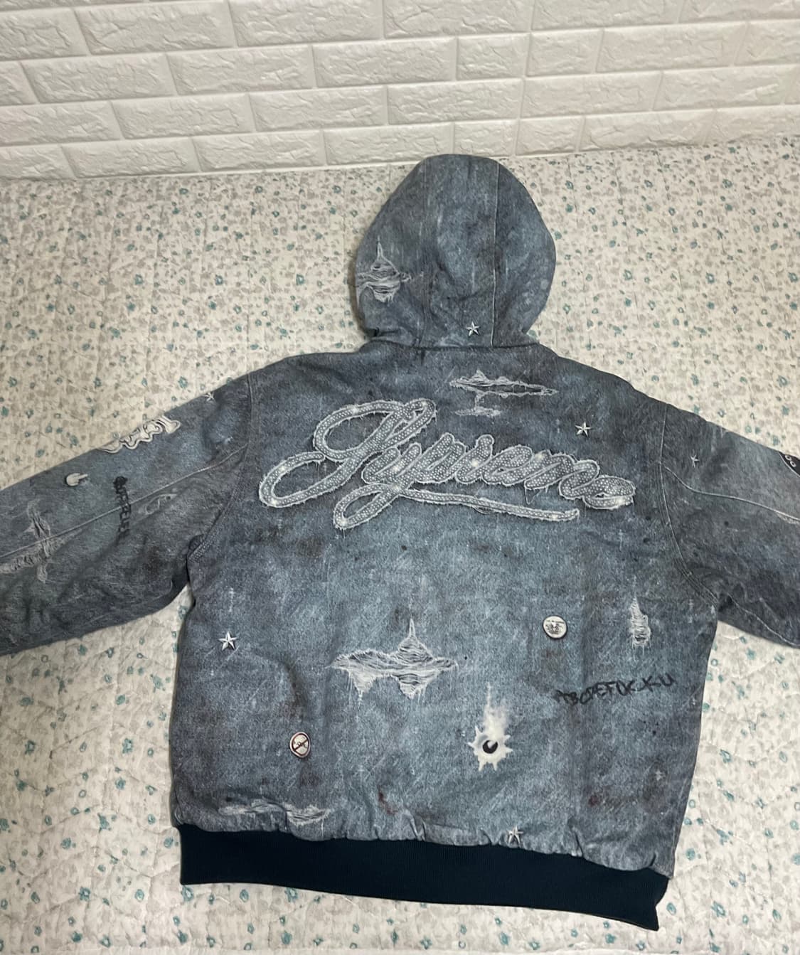 슈프림 HJR 트롱프 뢰유 후드 워크 자켓 블루 L 상품이미지3