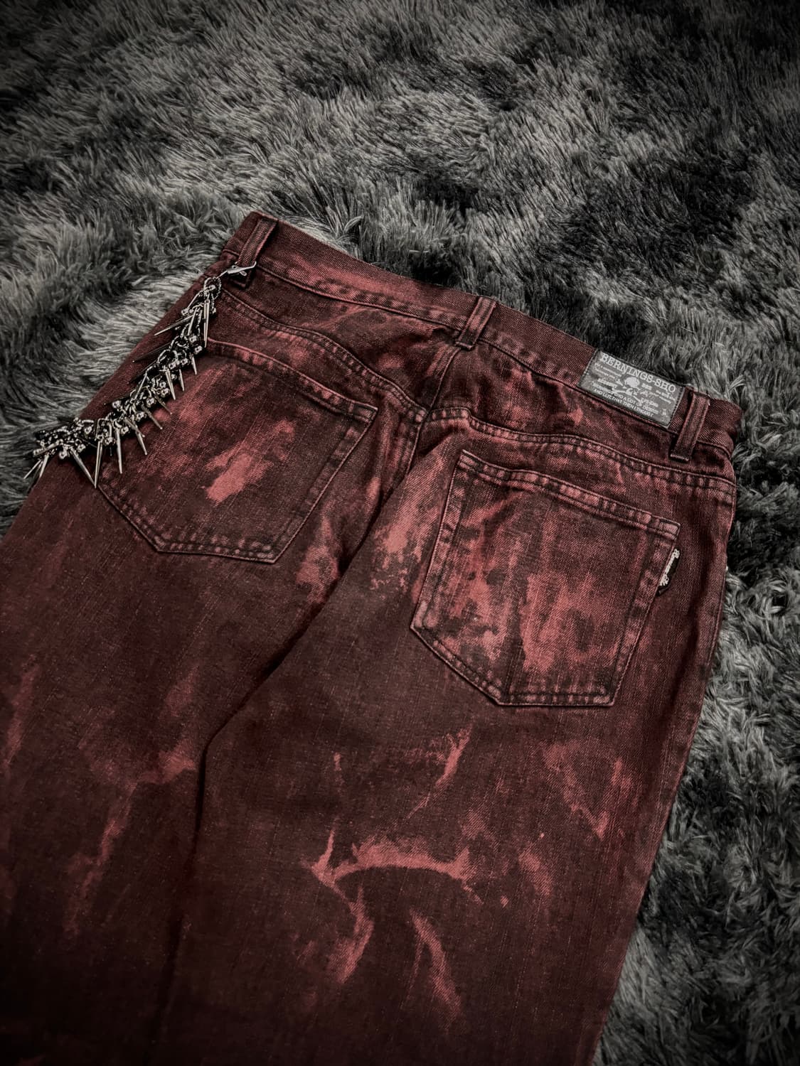 Berning-Sho 펑크 레터링 그런지 팬츠 상품이미지5