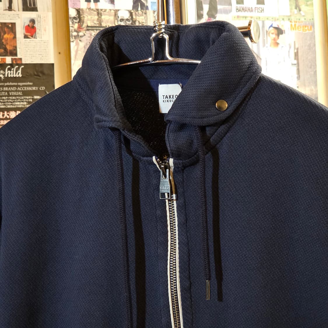 JPN 타케오 키쿠치 네이비 카라 와플 집업 상품이미지2