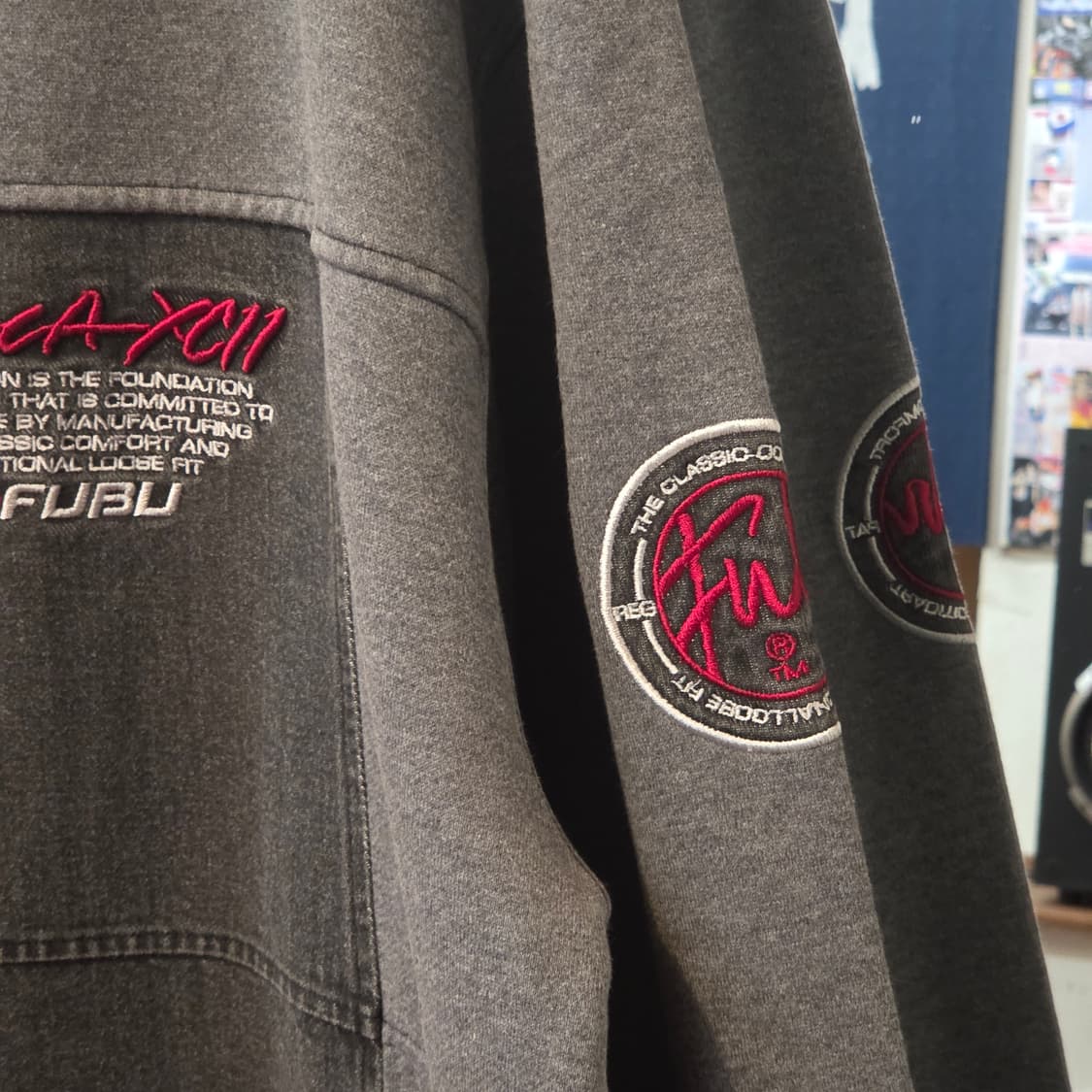 후부 데님 배색 올드스쿨 후드집업 상품이미지4