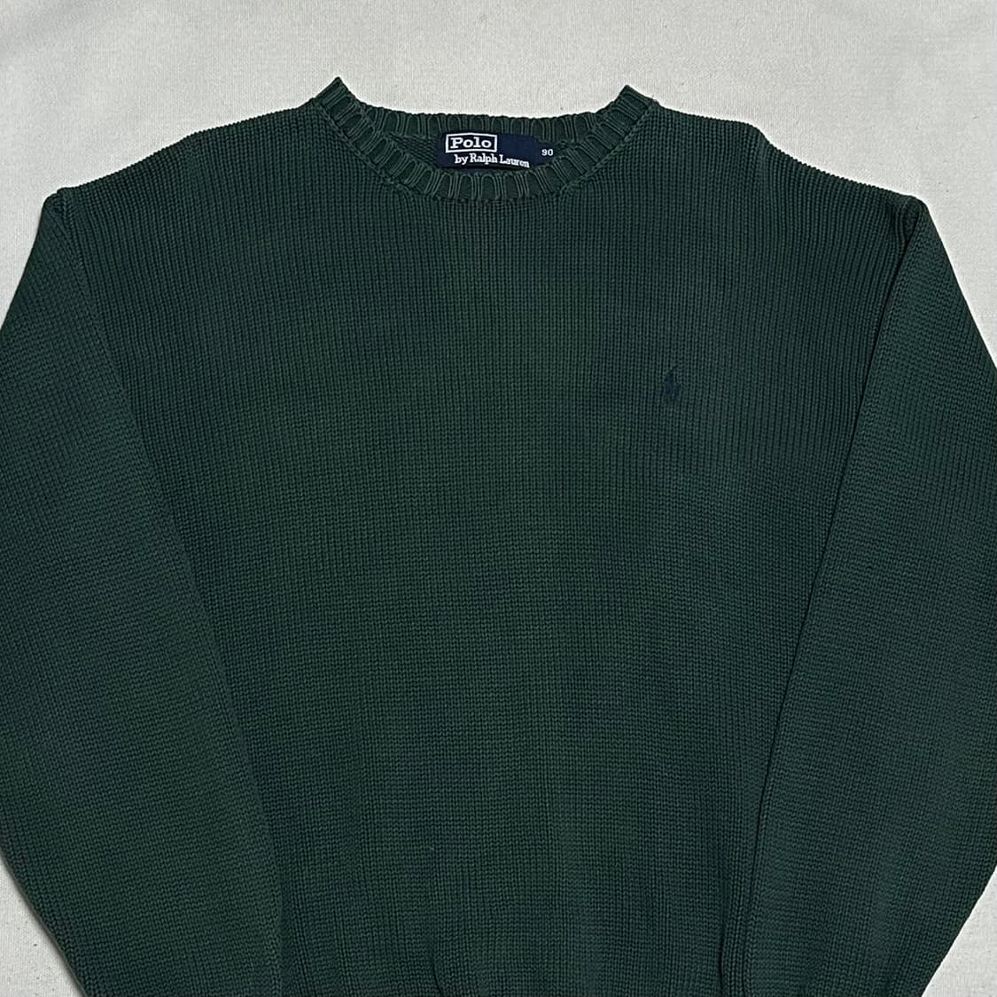 90 폴로랄프로렌 딥그린 코튼 니트 상품이미지1