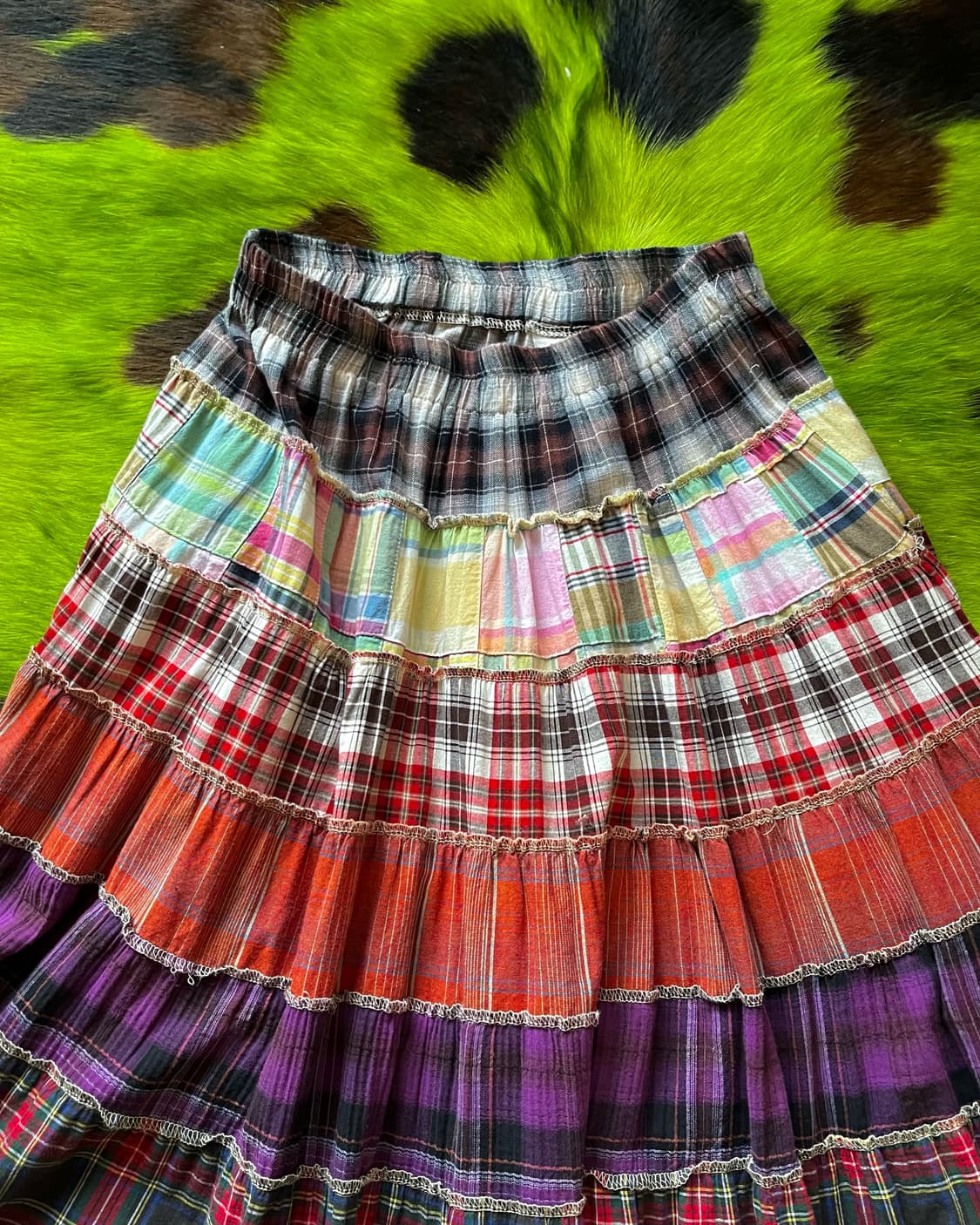 -1990s JPN Vintage Patch-Work Long Skirt 상품이미지4