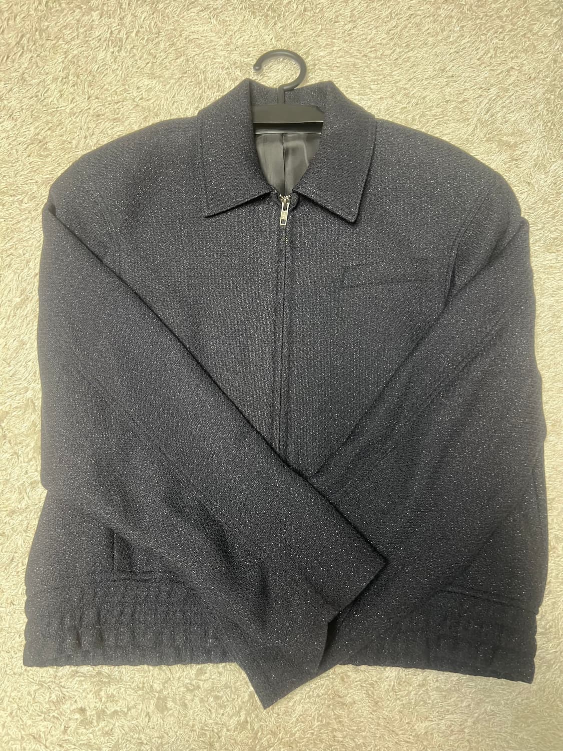 [48] 엘무드 플루이드 트위드 블루종 자켓 D네이비 상품이미지2