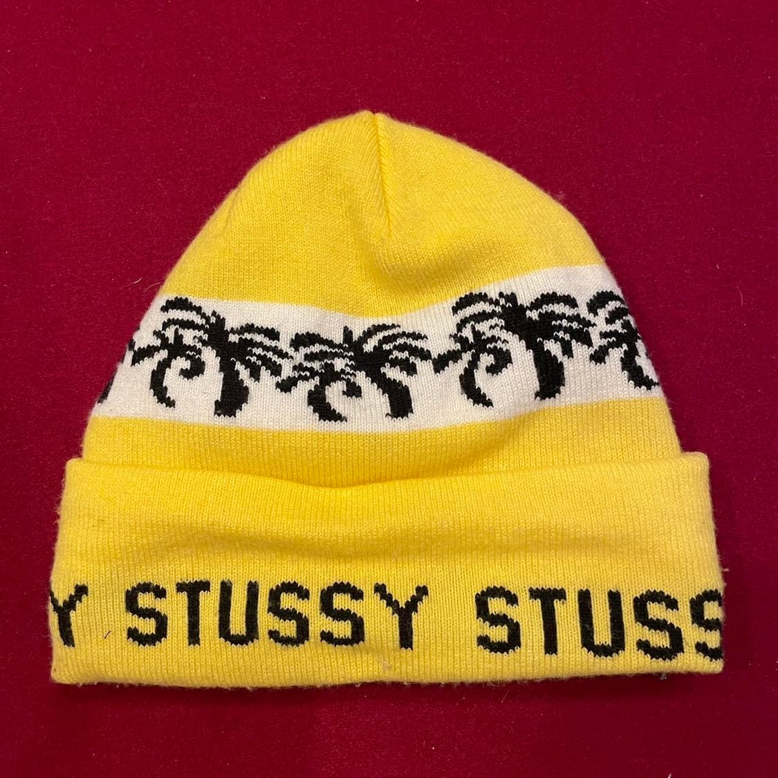 스투시 플로럴 패턴 비니 옐로우 상품이미지1