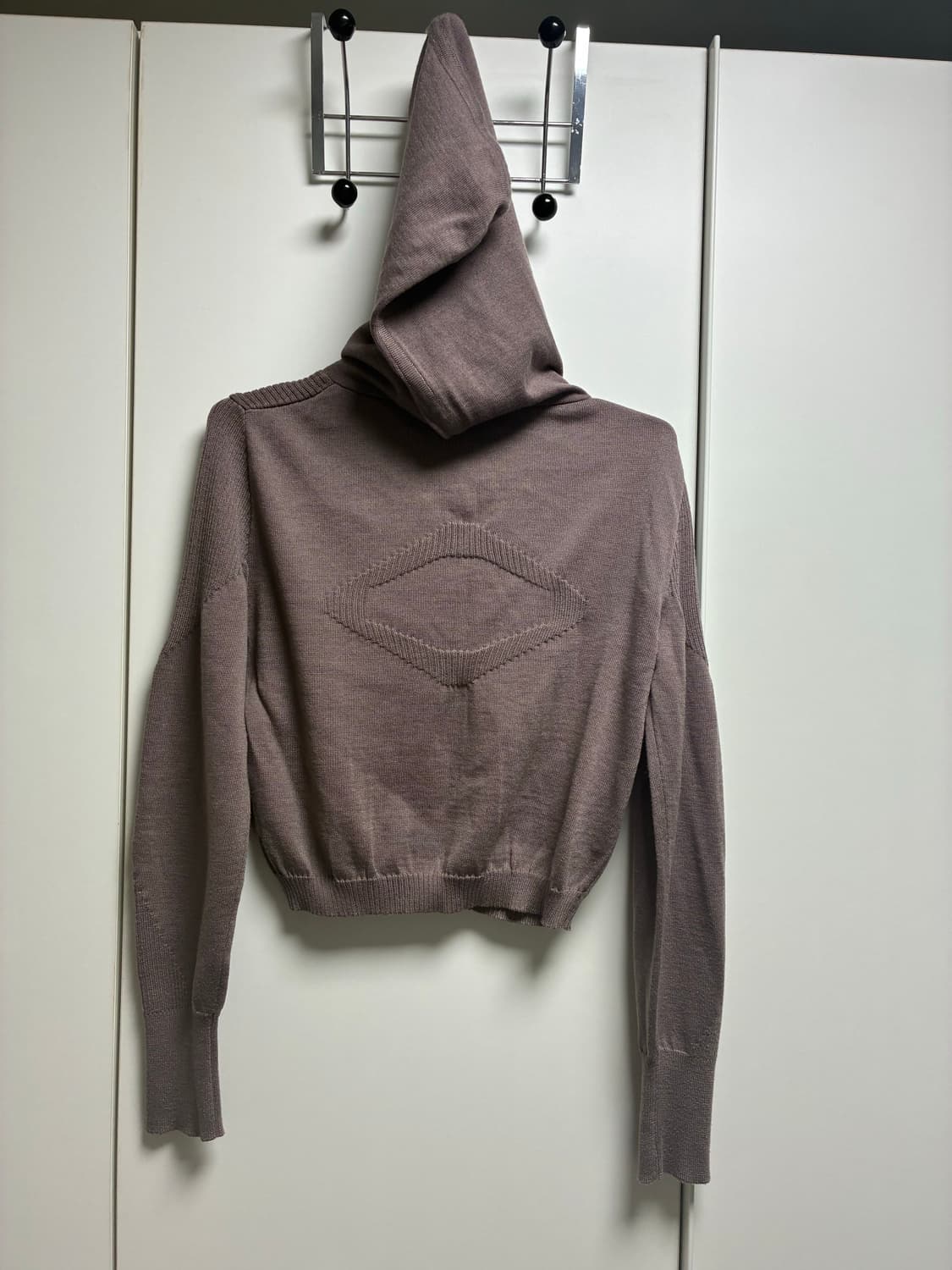 미스치프 롬버스 니트 후드 집업 - 로즈브라운 M 상품이미지3