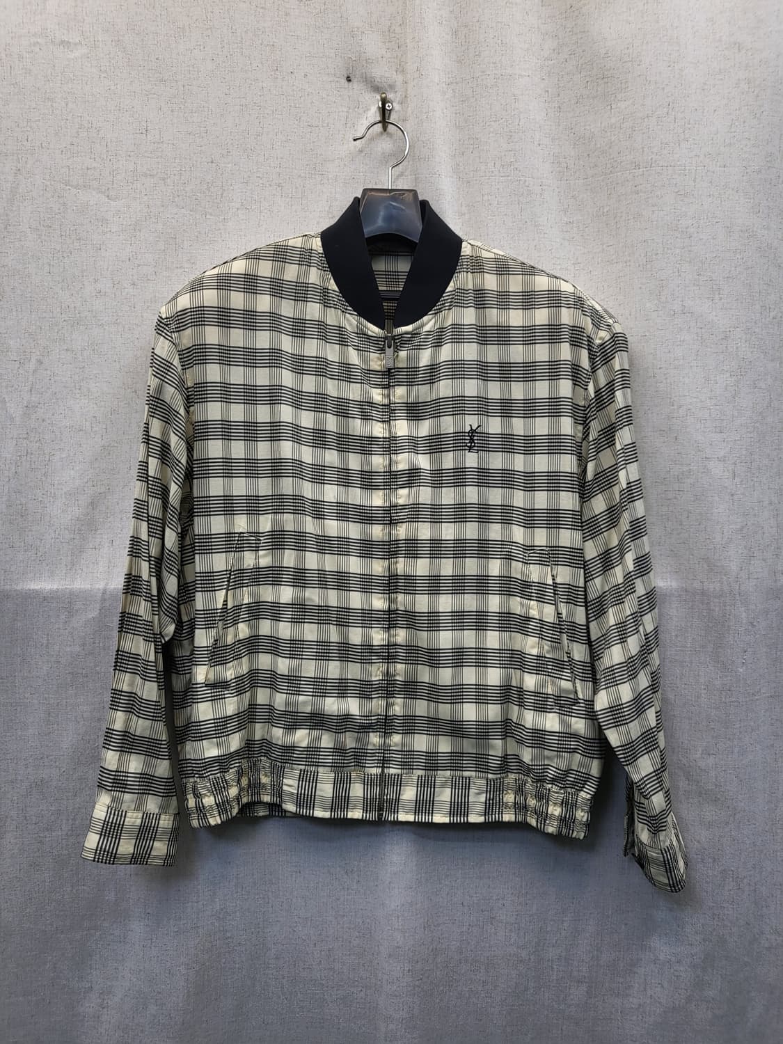 입생로랑 체크 블루종 상품이미지1