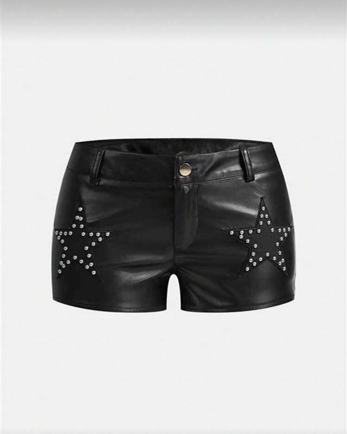 블랙 리벳 레더 반바지 미디움  상품이미지4