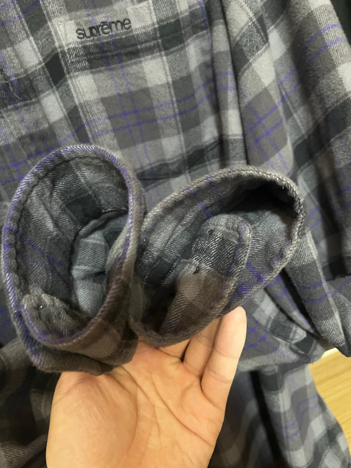 슈프림 플레이드 플란넬 셔츠 블랙 - 24SS XL 상품이미지10