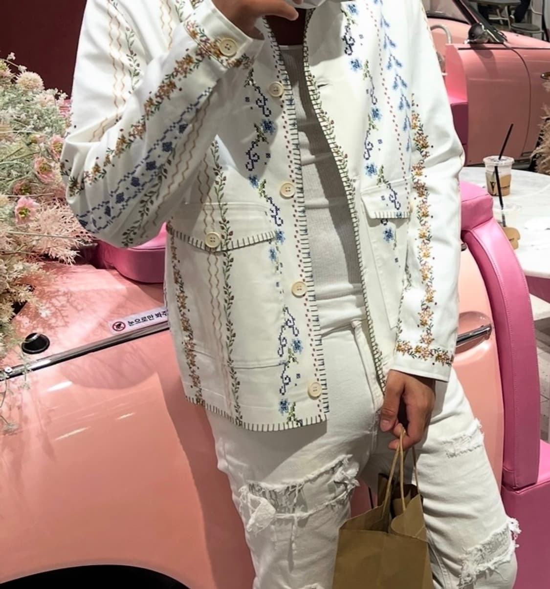 (M) Zara 자라 플라워 자켓  상품이미지7