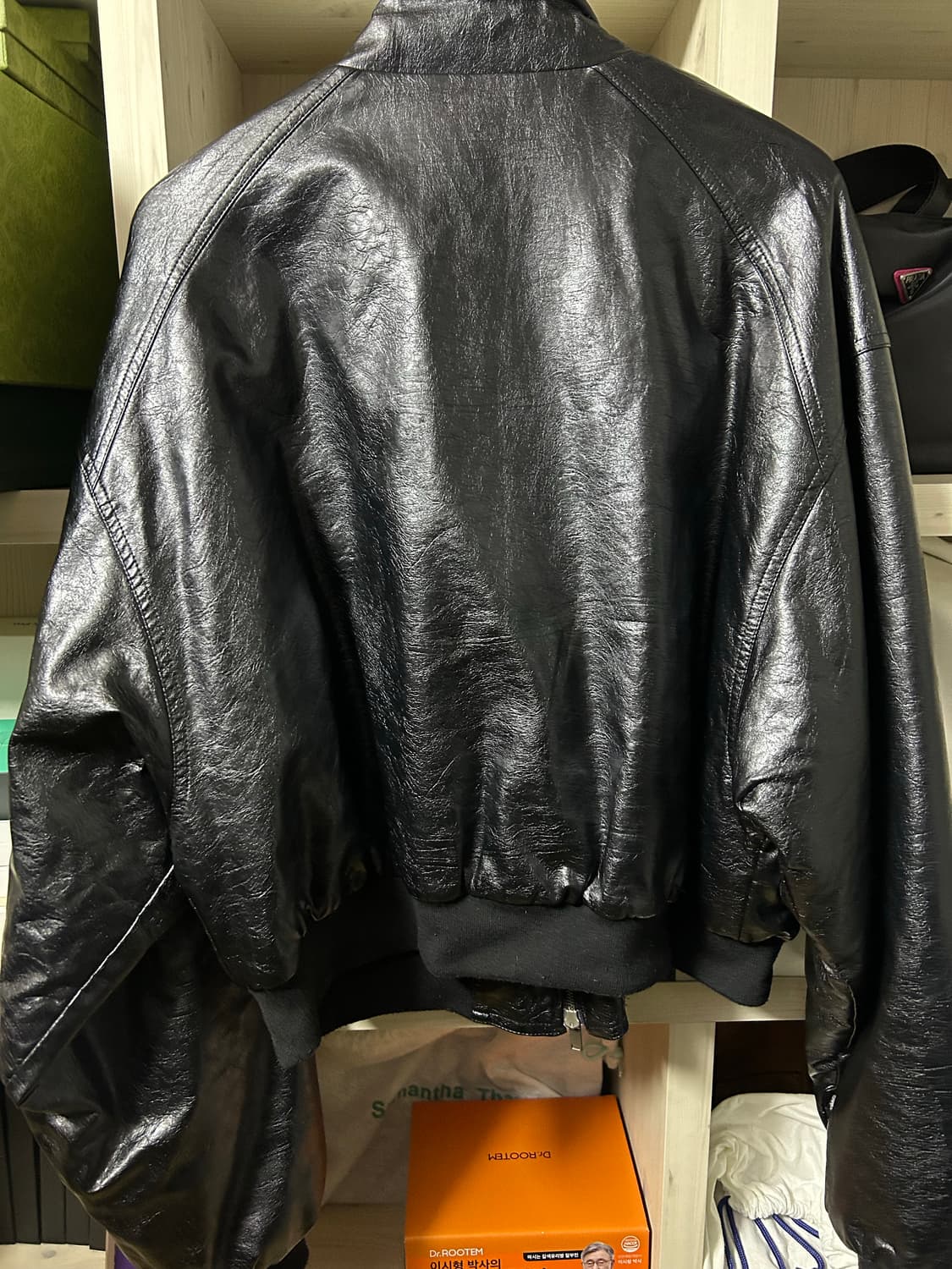 ESC studio 'Notold" 레더 블루종 블랙 상품이미지10