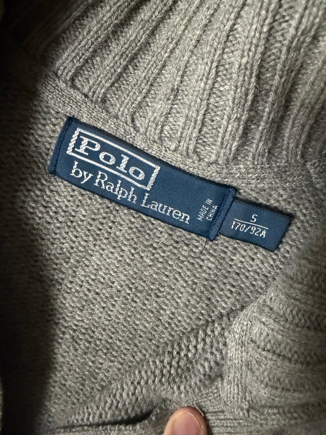 폴로 빅포니 3로고 그린 애쉬 그레이 니트집업 상품이미지4