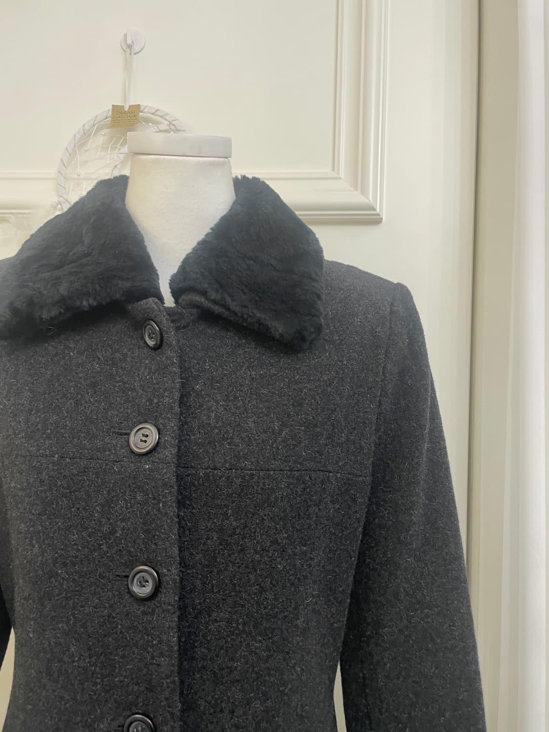 black wool back belt point long coat 상품이미지7