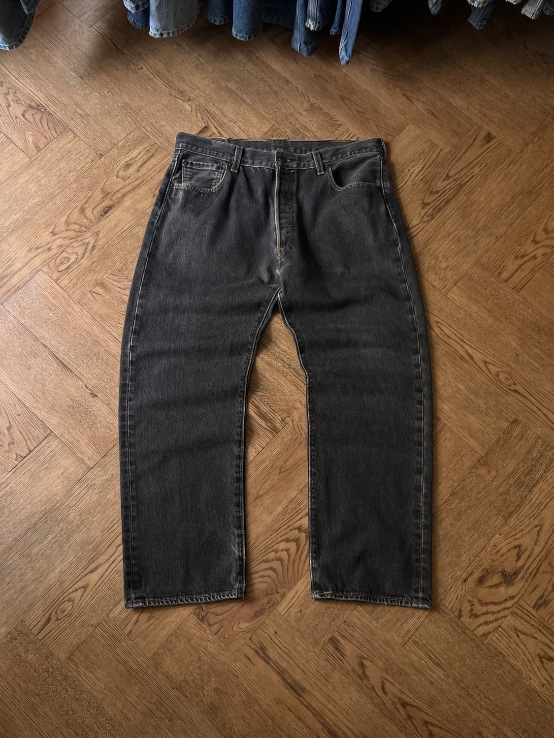 [36]리바이스 501 빈티지 워싱 흑청 데님 팬츠 상품이미지1