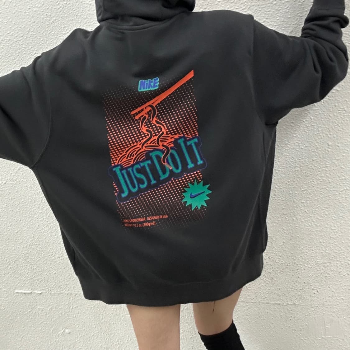 나이키 저스트두잇 백 패치 차콜 후드집업 2XL 상품이미지2