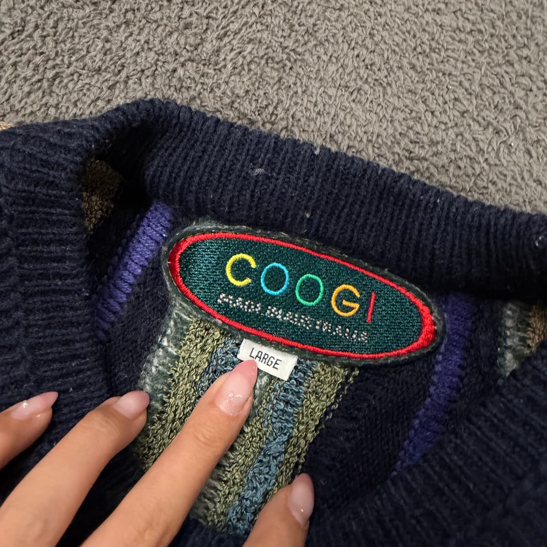 [ 정품/L ] 쿠지 빈티지 케이블 니트티 상품이미지5