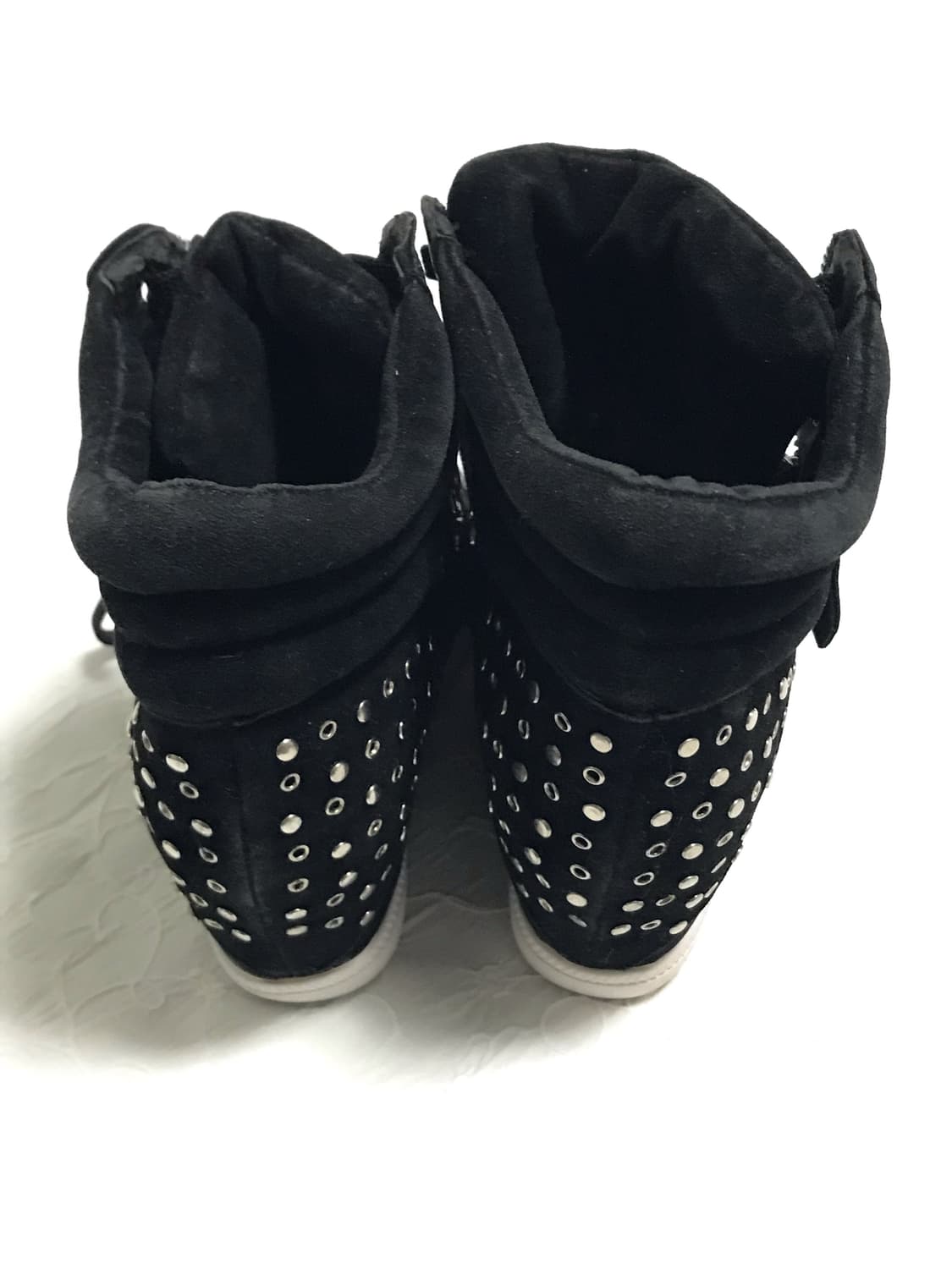 빈티지 00s 펑크 스터드 지퍼 디테일 웨지힐 스니커즈 240 상품이미지3