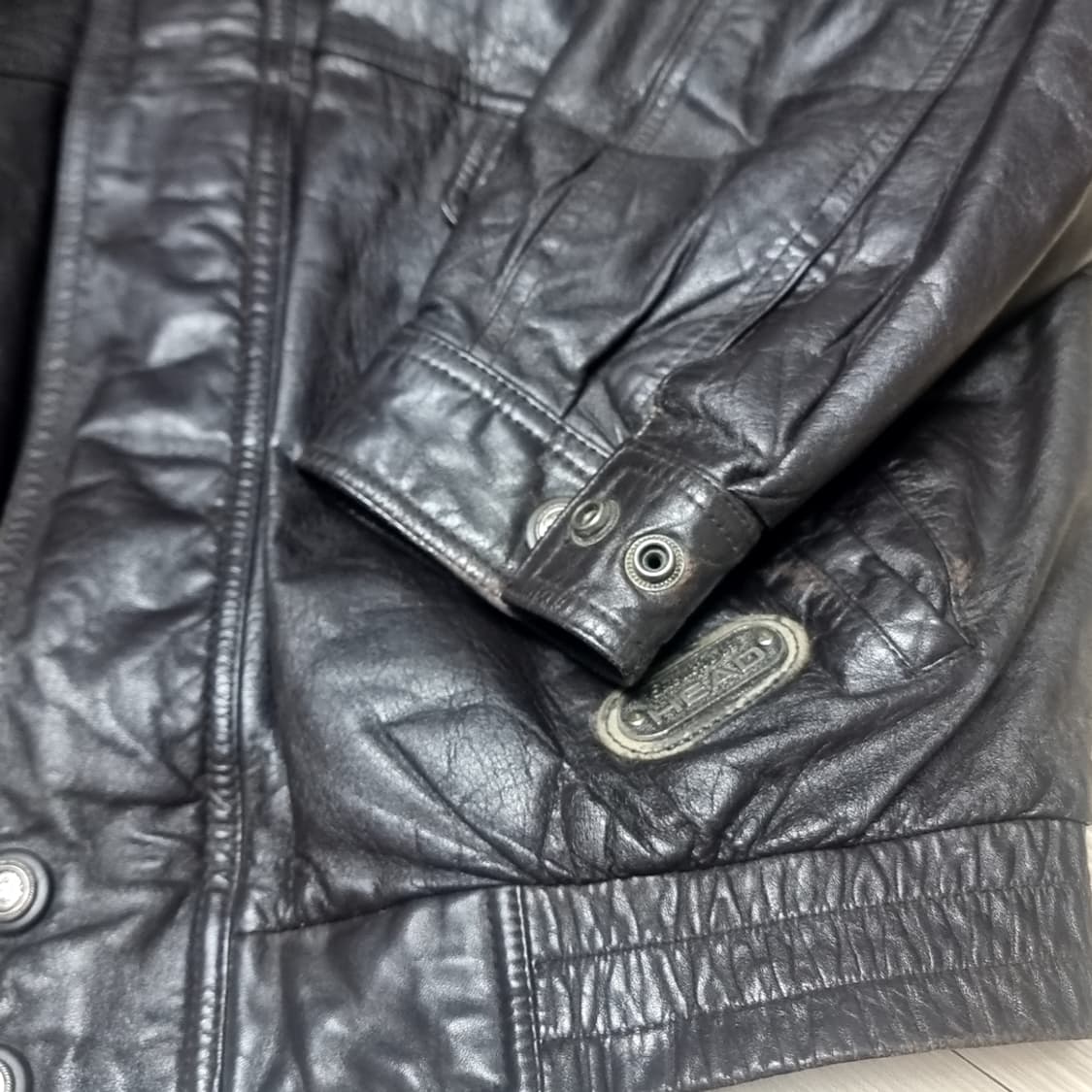 코오로 80-90년대 빈티지 블랙 가죽 자켓(100) 상품이미지3