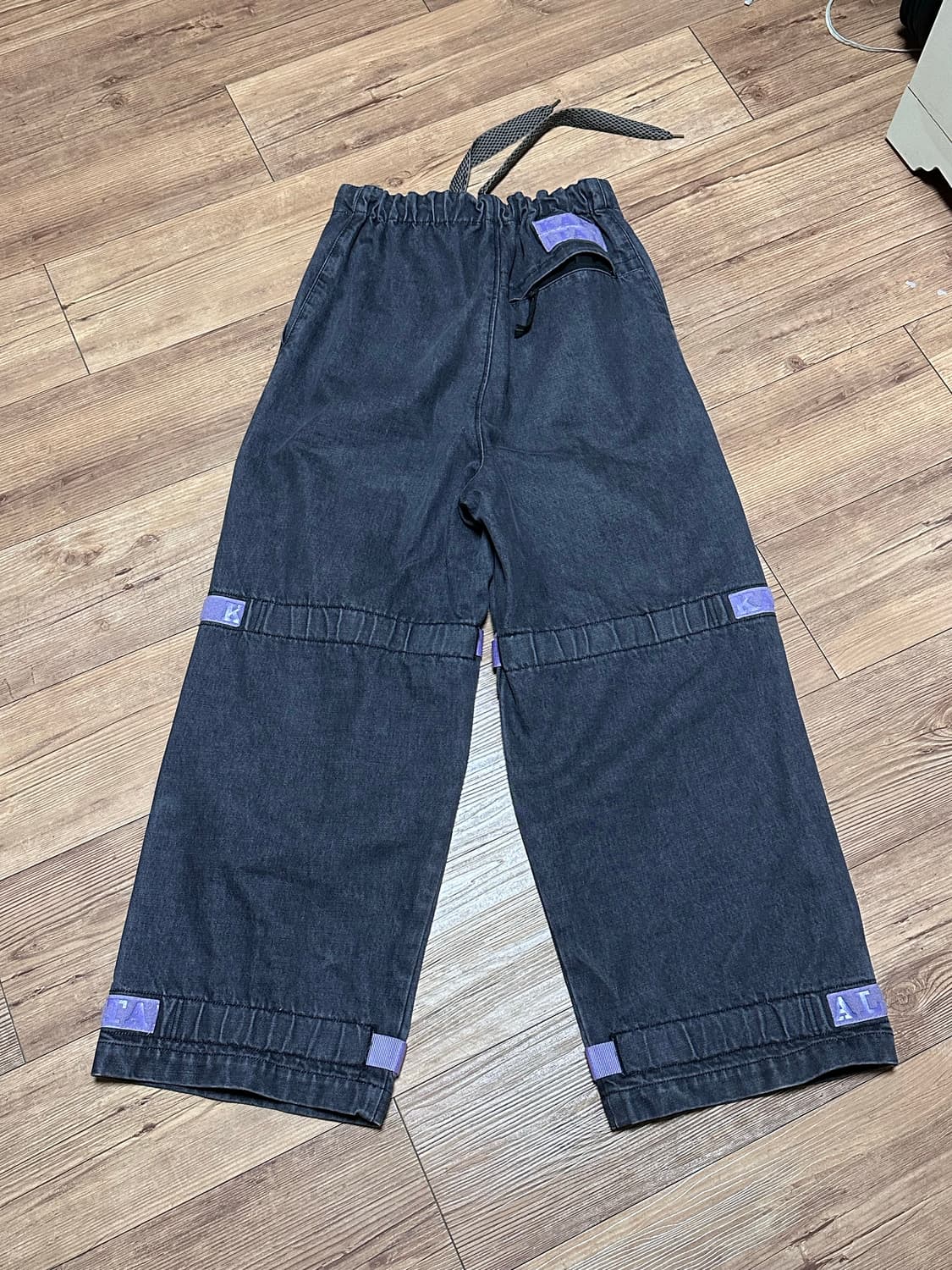 카피탈 14oz 데님 누벨 셔틀 팬츠 블랙 퍼플 상품이미지7