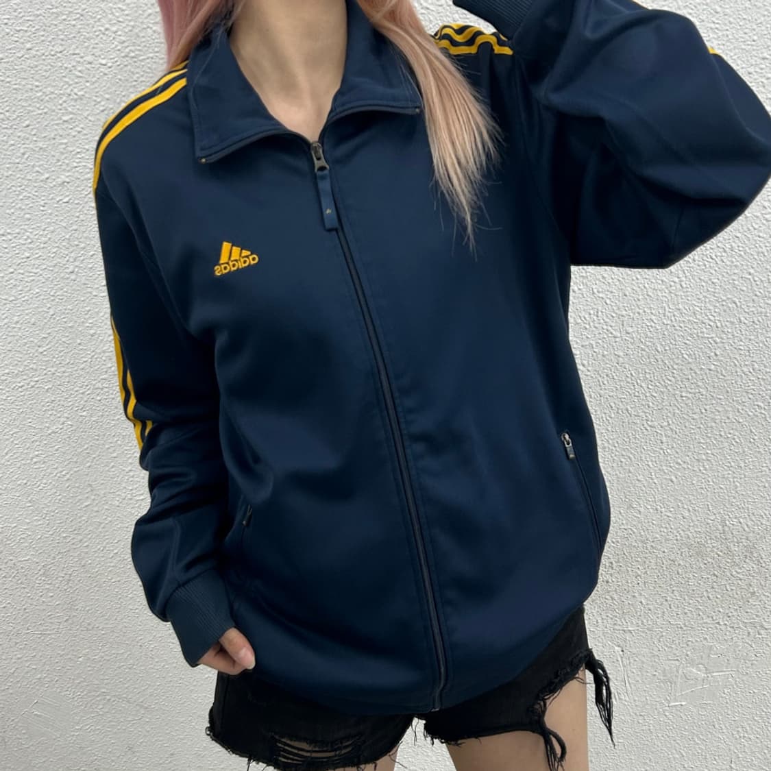 아디다스 옐로우라인 네이비 트랙탑 110 상품이미지2