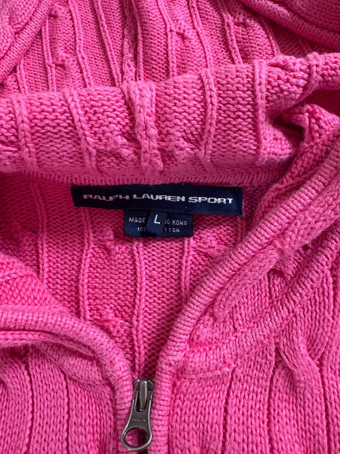 폴로 핫핑크 니트집업 상품이미지2