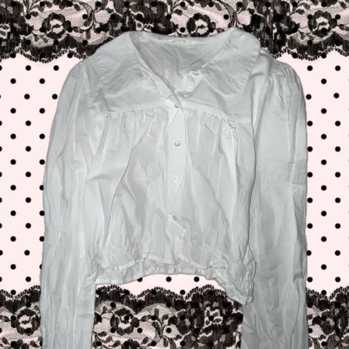 흰색 블라우스 달천깔 로걀 긱시크 대장템 라떼 모리걸 y2k 프릴 기본템 상품이미지1