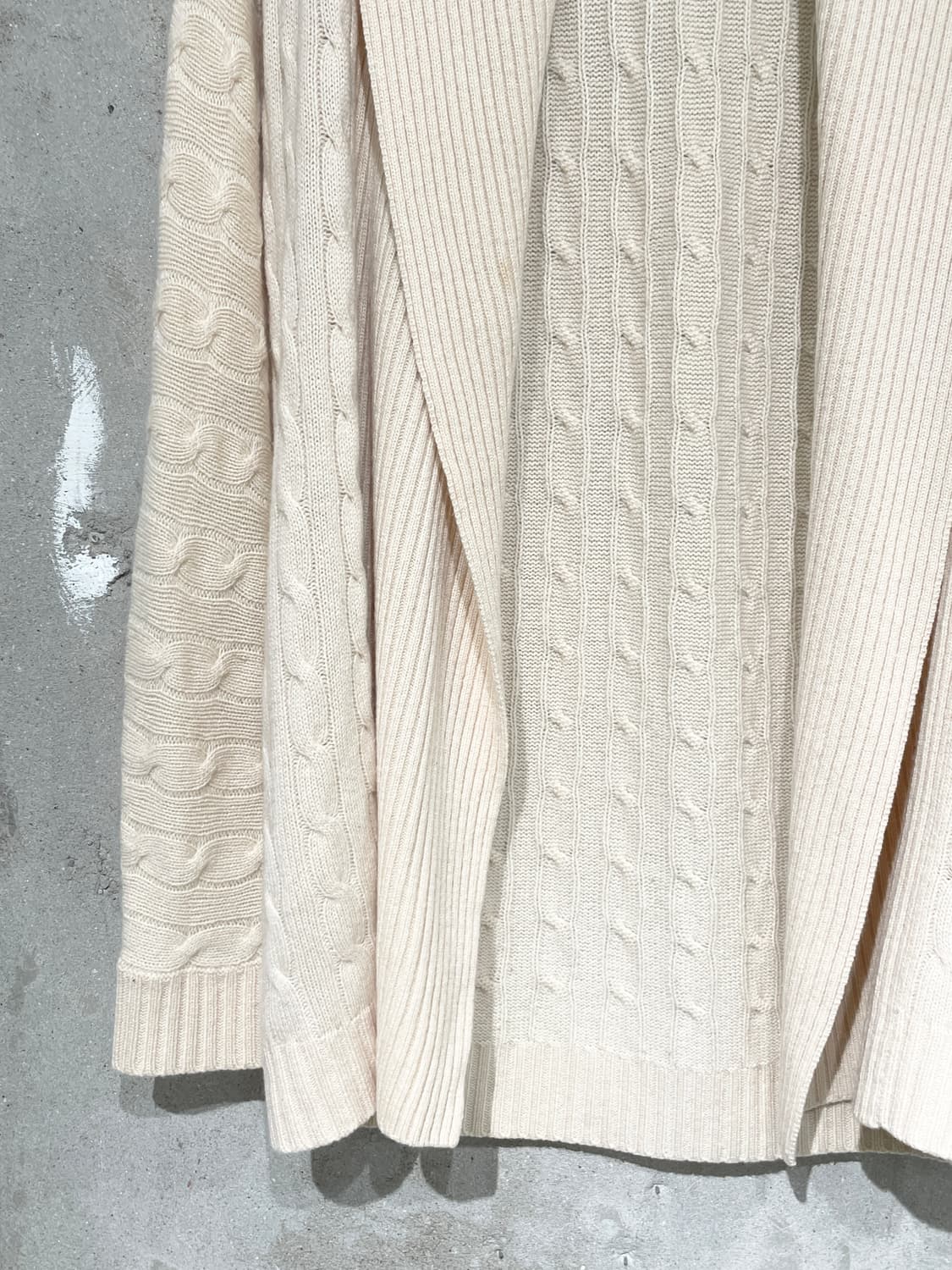 랄프 로렌 아이보리 숄 카라 케이블 오픈 가디건 상품이미지4