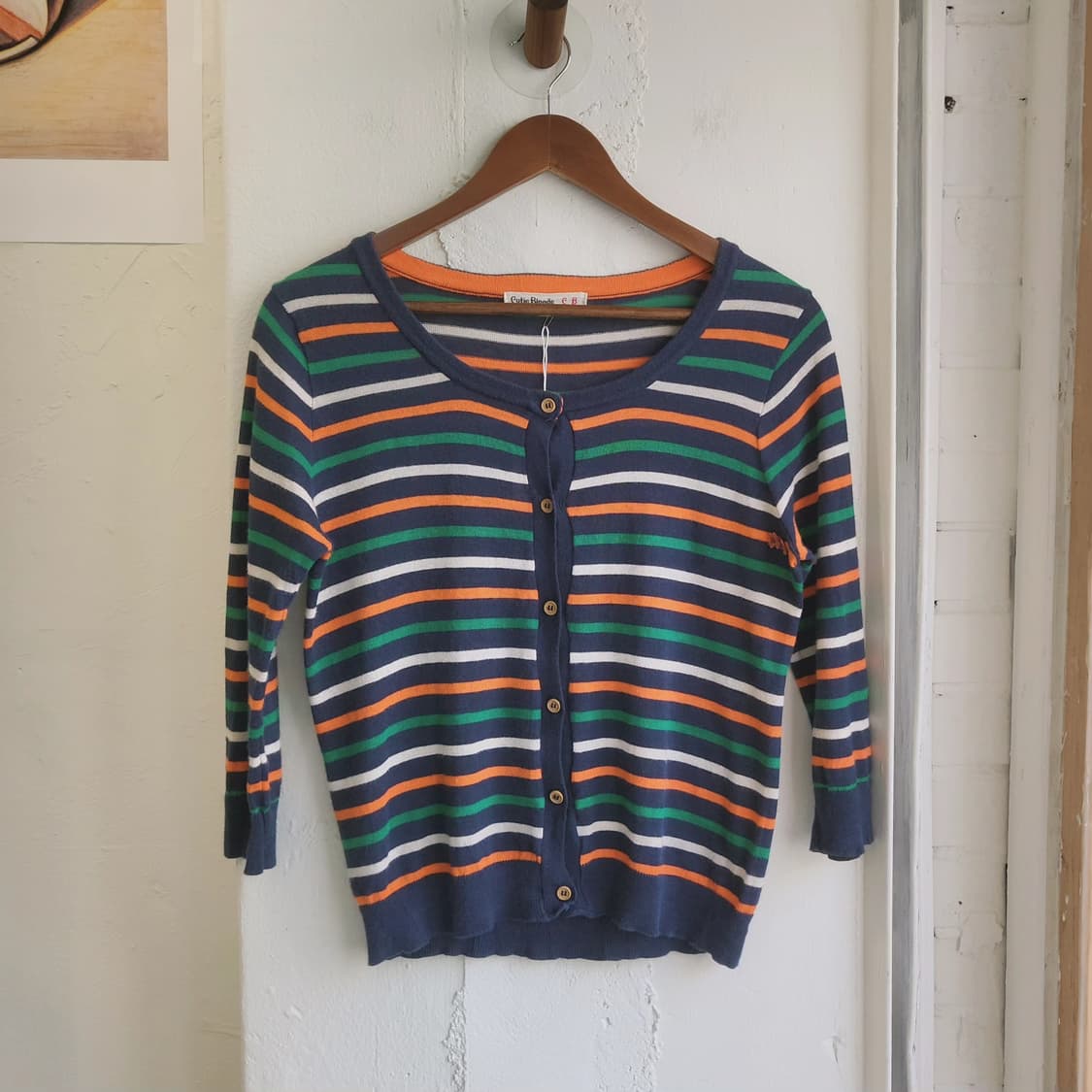 Cutie Blonde 멀티스트라이프 린넨 가디건 상품이미지3