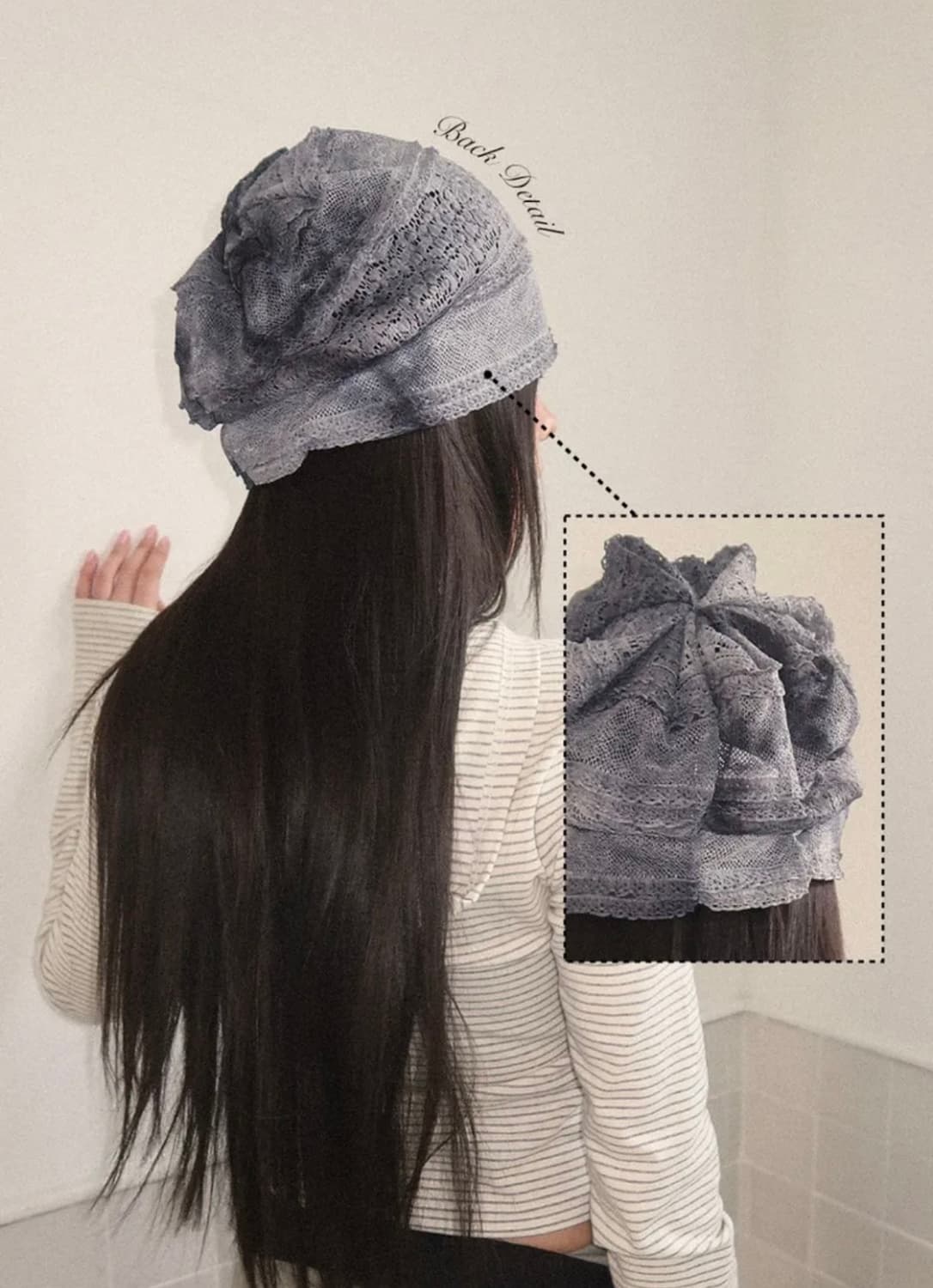 킬리만 와일드플라워 비니 포그네이비 레이스 보헤미안브리즈빈티지모자여름패터 상품이미지7