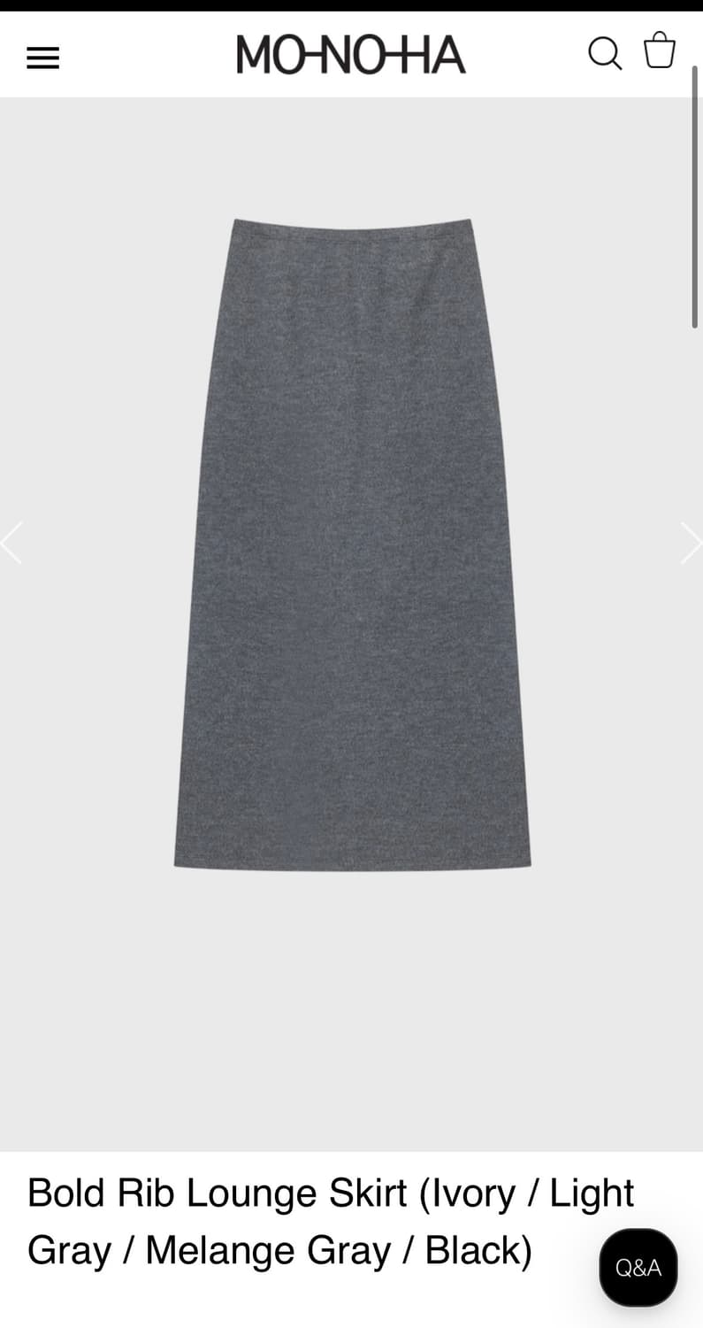 모노하 Bold Rib Lounge Skirt 상품이미지1