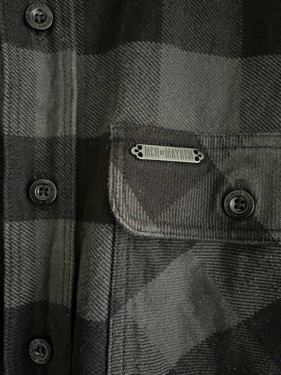 Men of Mayhem 바이커 플라넬 락펑크 체크 셔츠 상품이미지2