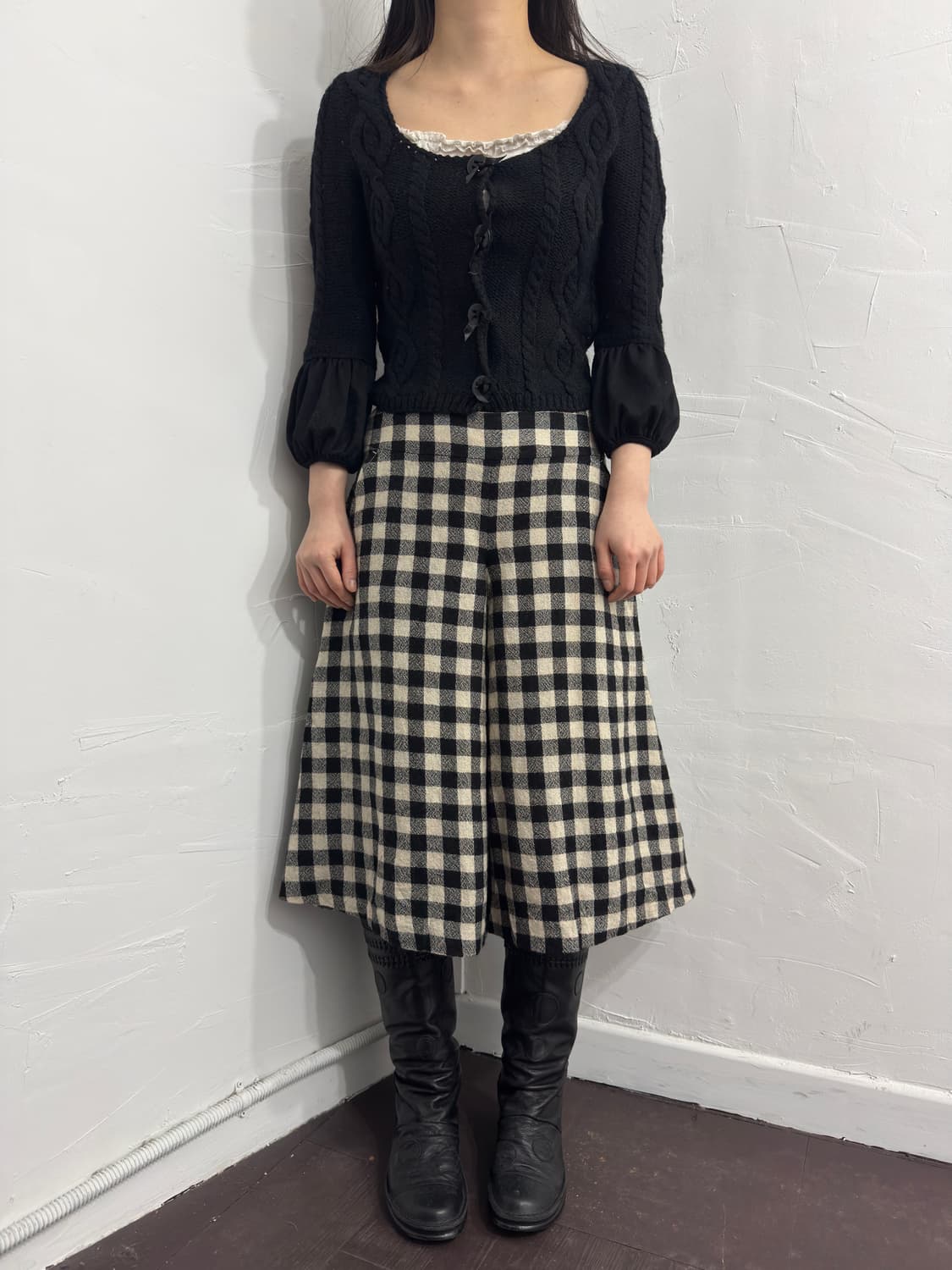 jocomomola wool check pants 상품이미지2