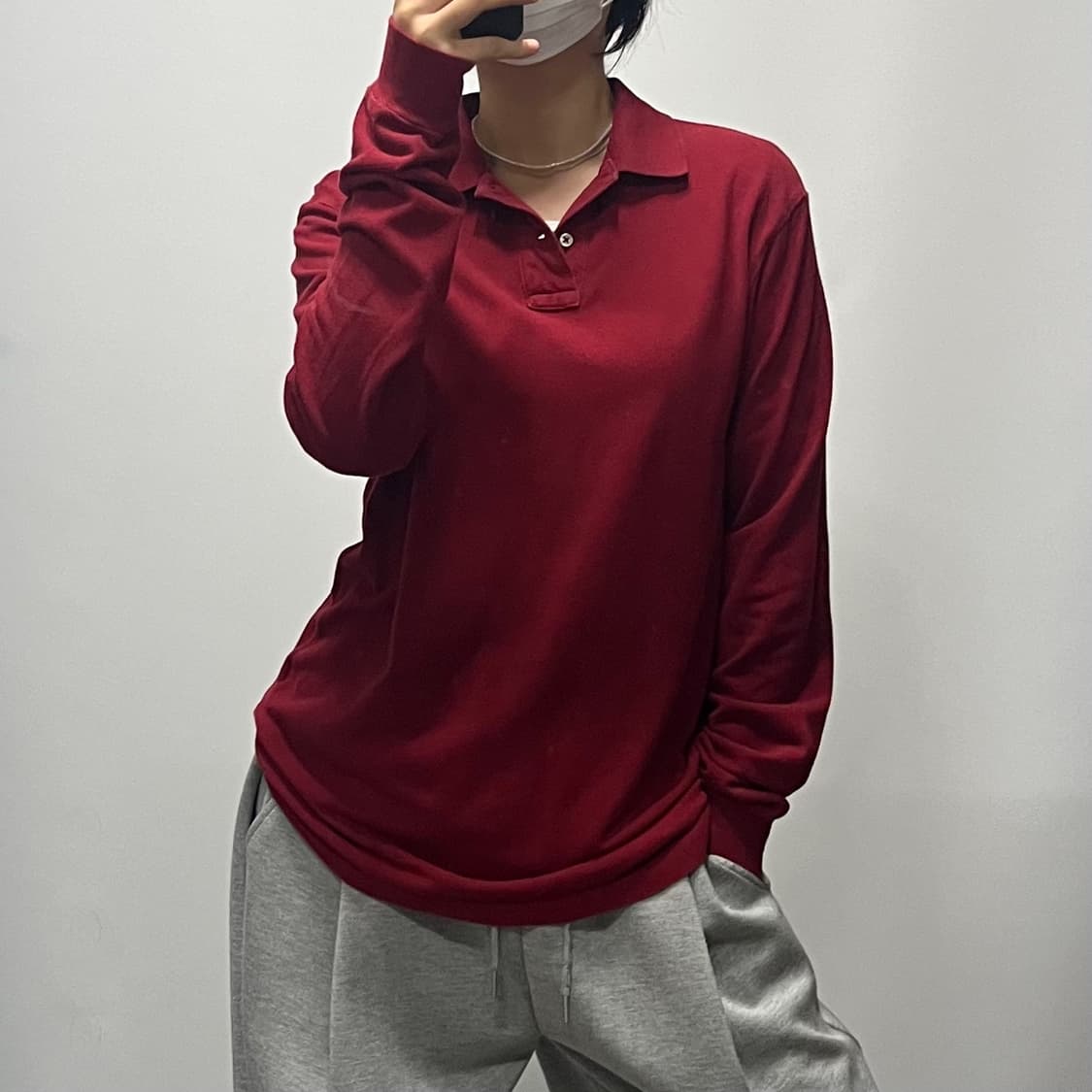 폴로 랄프로렌 긴팔 카라티 버건디 L [051405] 상품이미지1