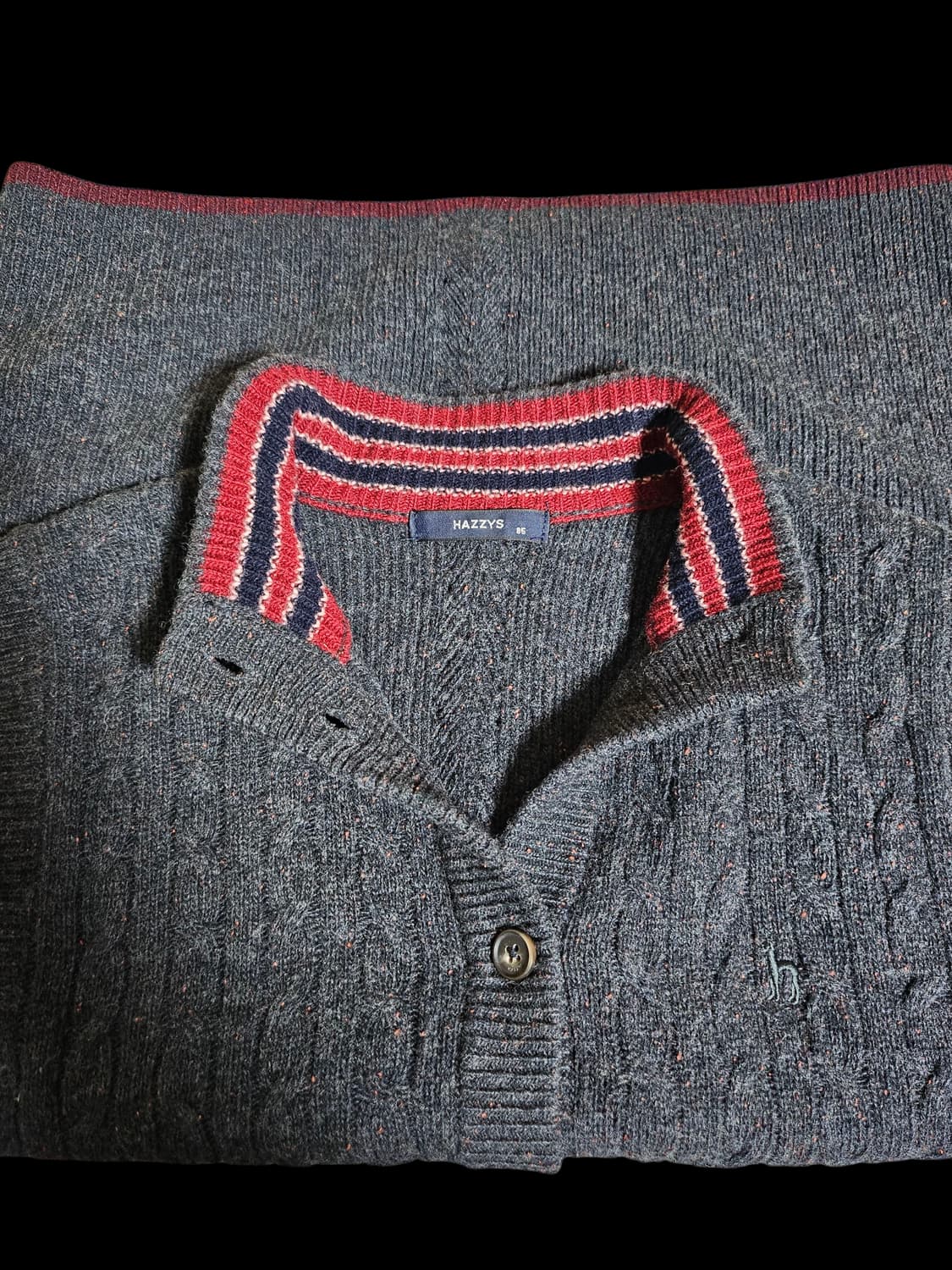 헤지스 미착용/울캐시미어 혼방/차콜 케이블 여성니트 조끼 베스트 55 상품이미지6