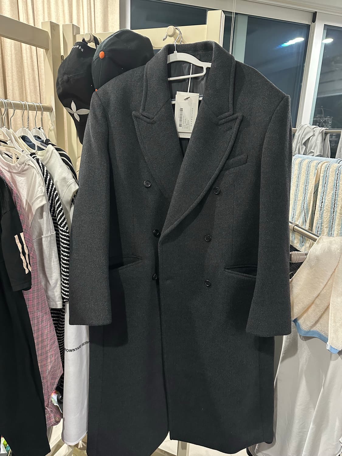 브라운야드 더블 브레스티드 코트 24fw 차콜 4 상품이미지1