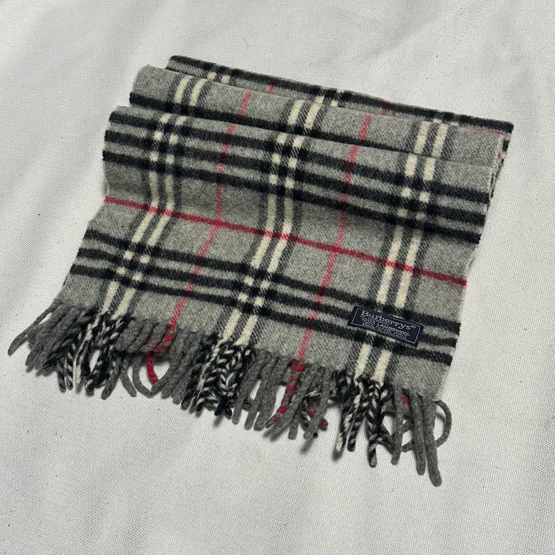 OS 버버리 그레이 노바체크 램스울 머플러  상품이미지1