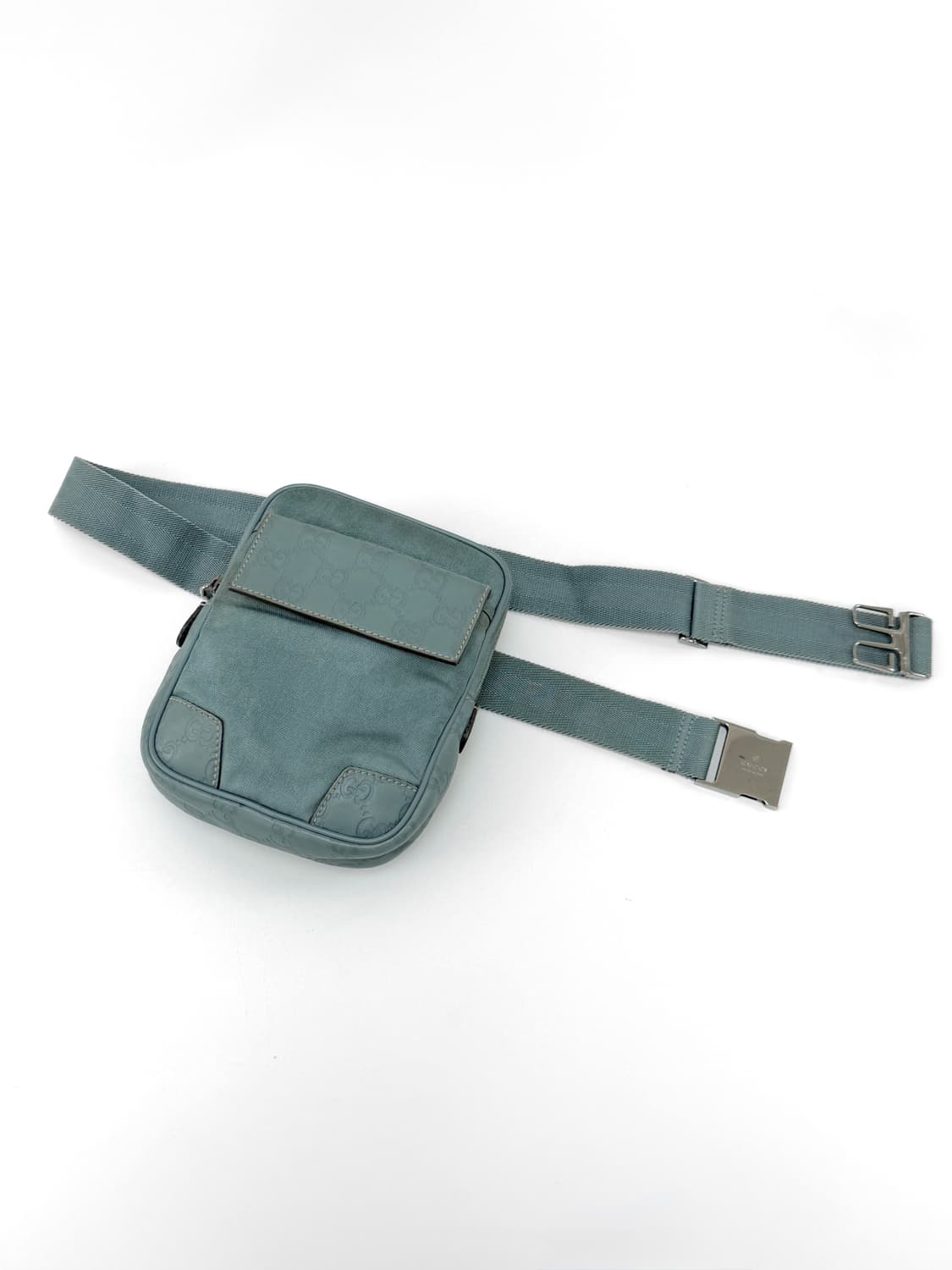 구찌 GG 나일론 & 레더 벨트백 더스티 블루 161823 상품이미지1